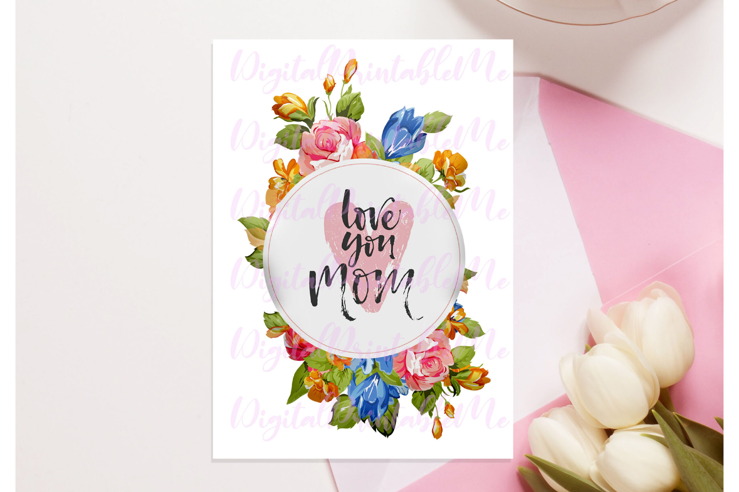 Mother'S Day Card, Love You Mom Printable, Birthday Download pertaining to Printable Mother'S Day Cards