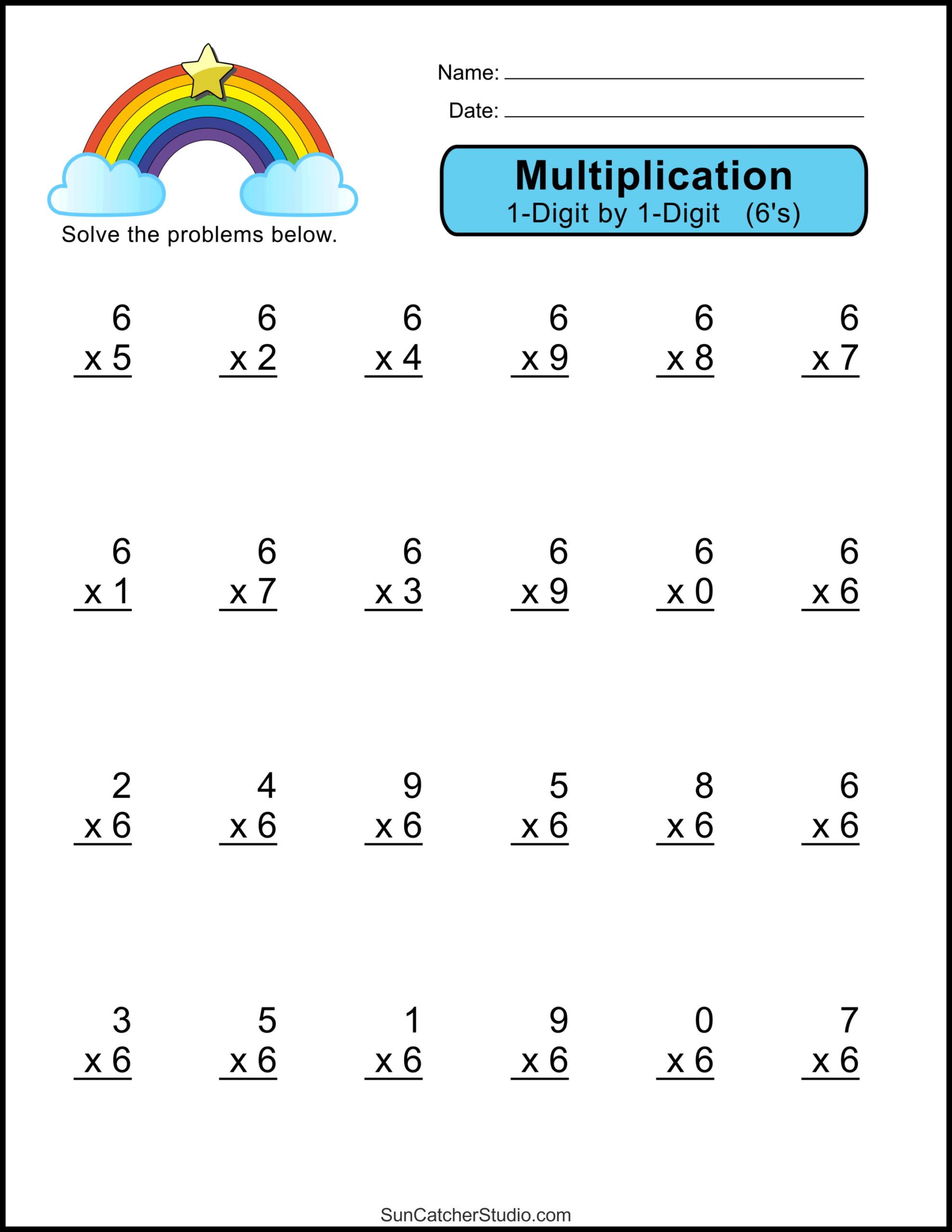 Multiplication Worksheets: (One-Digit Math Drills) – Free intended for Free Printable Multiplication Worksheets