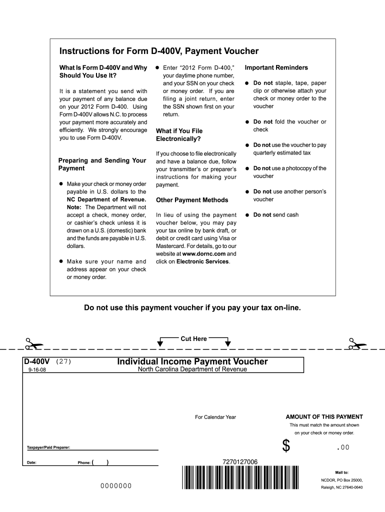 Nc D 400V - Fill Online, Printable, Fillable, Blank | Pdffiller with regard to Nc D 400v Printable Form