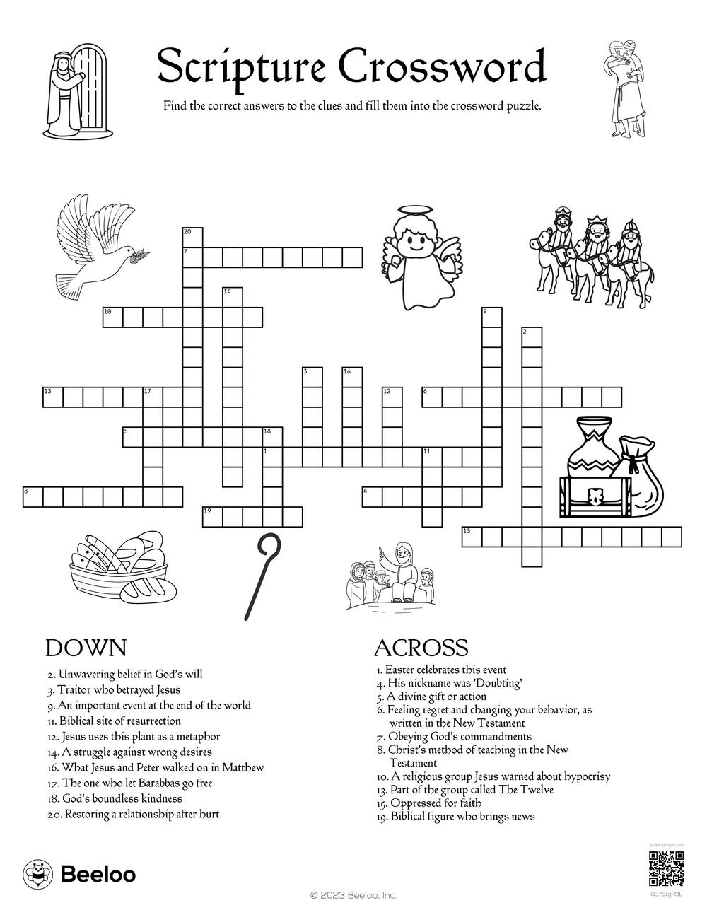 New Testament-Themed Crossword Puzzles • Beeloo Printable Crafts pertaining to Free Printable Biblical Crossword Puzzles
