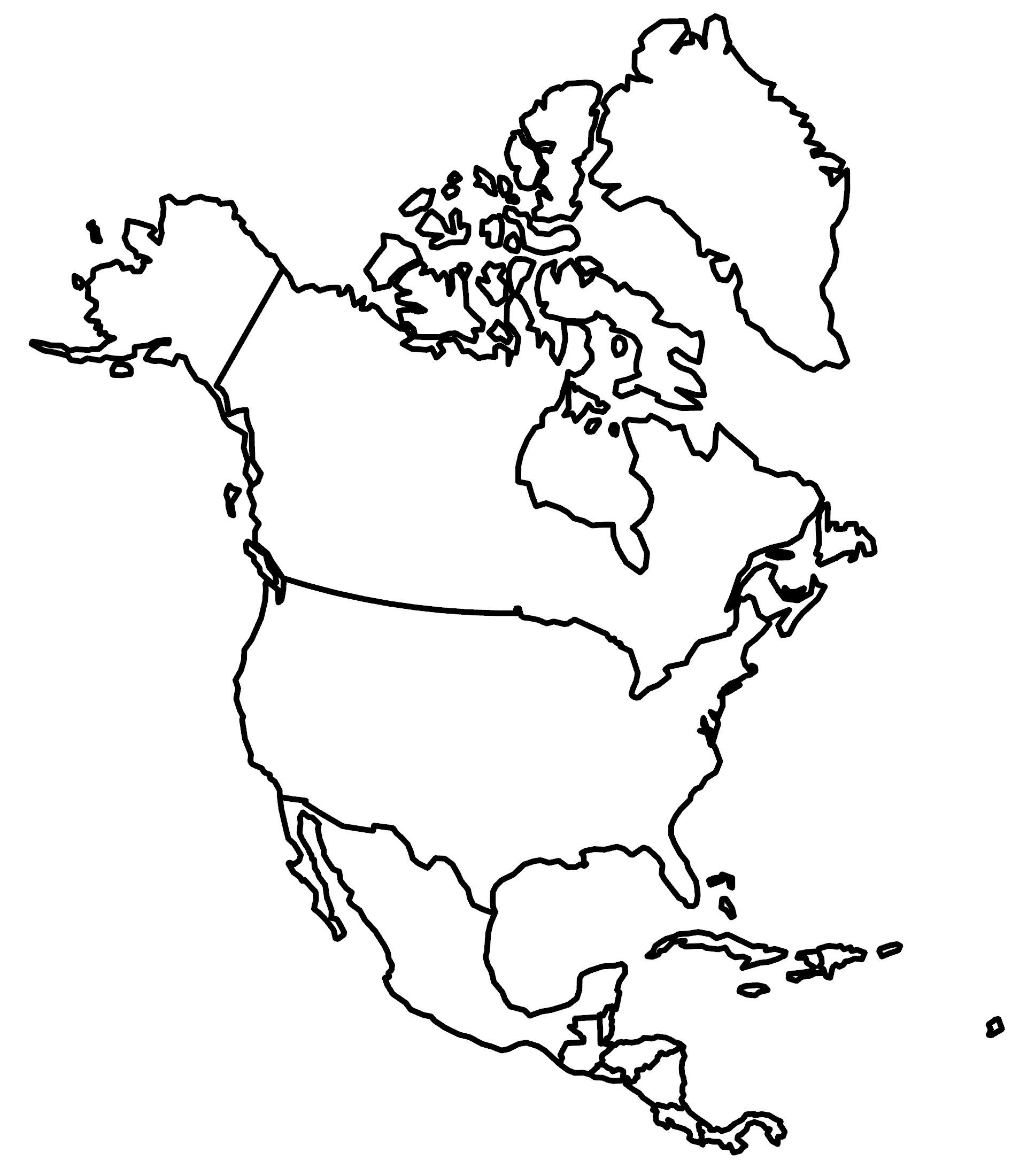 North America Blank Map And Country Outlines - Gis Geography within Blank North America Map Printable