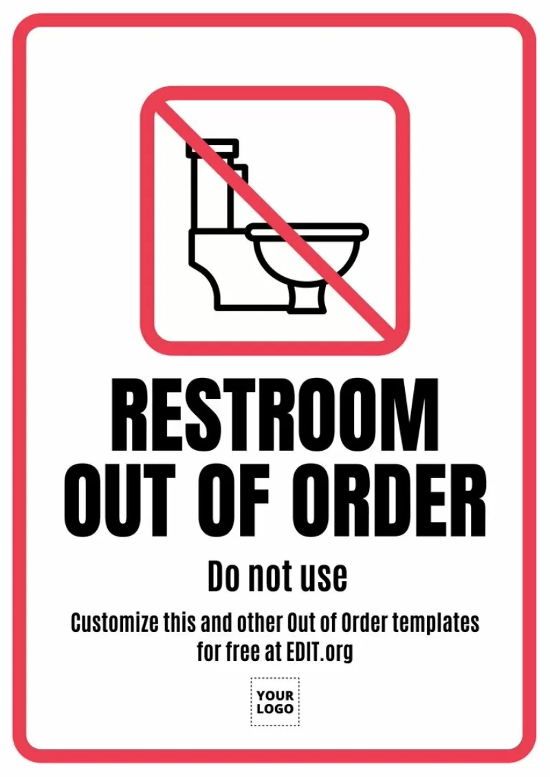 Out Of Order Signs To Edit Online And Print inside Out Of Order Bathroom Sign Printable