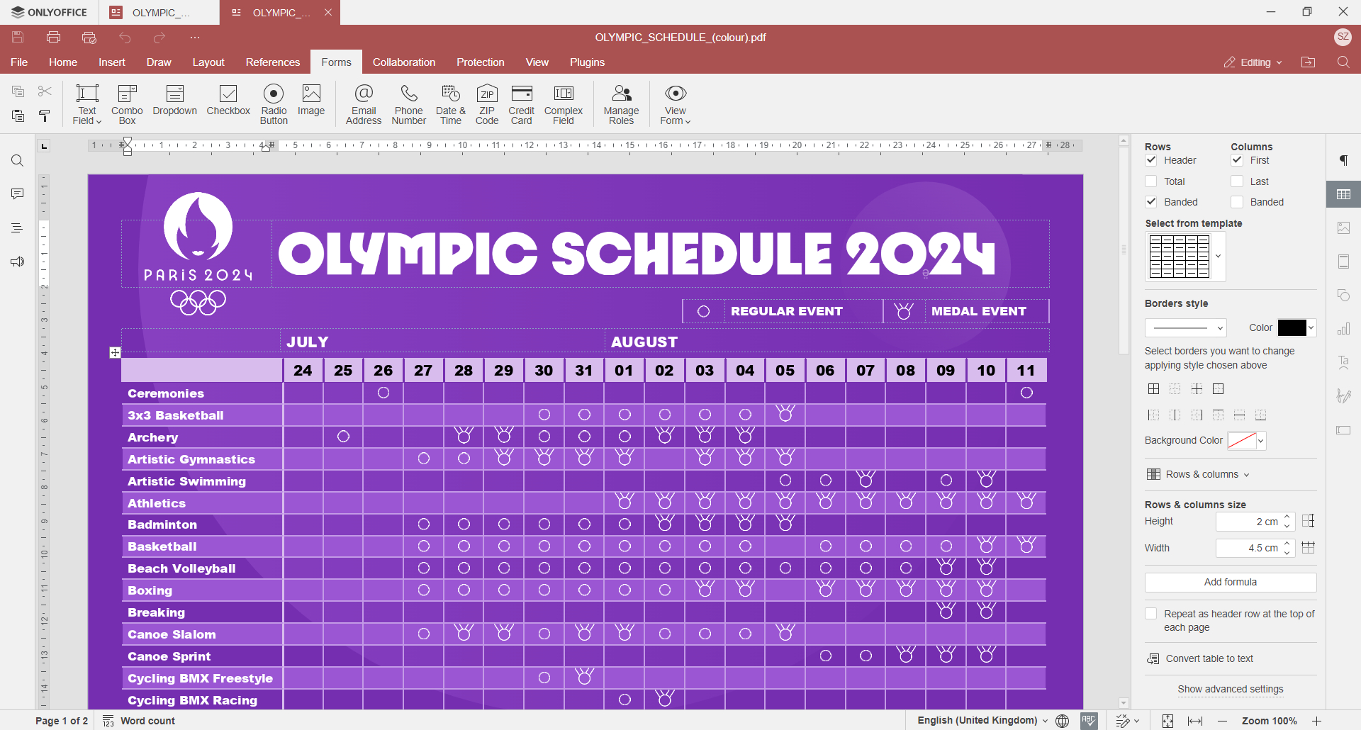 Paris 2024: Olympic Games Schedule And Resultscountry - News with Olympic Schedule of Events Printable