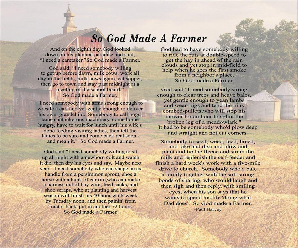 Paul Harvey God Made A Farmer Words - Letter Words Unleashed pertaining to So God Made a Farmer Printable Poem