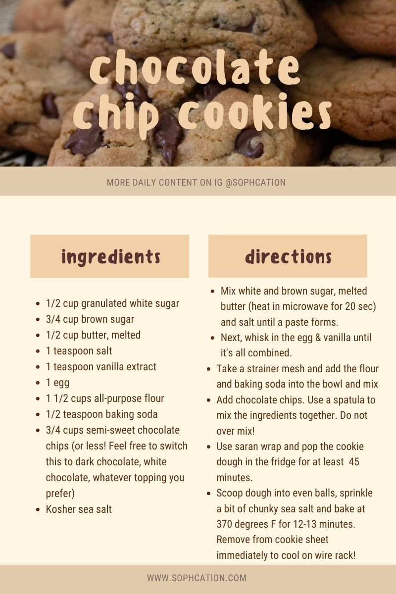 Perfect Chocolate Chip Cookie Recipe – Sophie Lai for Printable Chocolate Chip Cookie Recipe