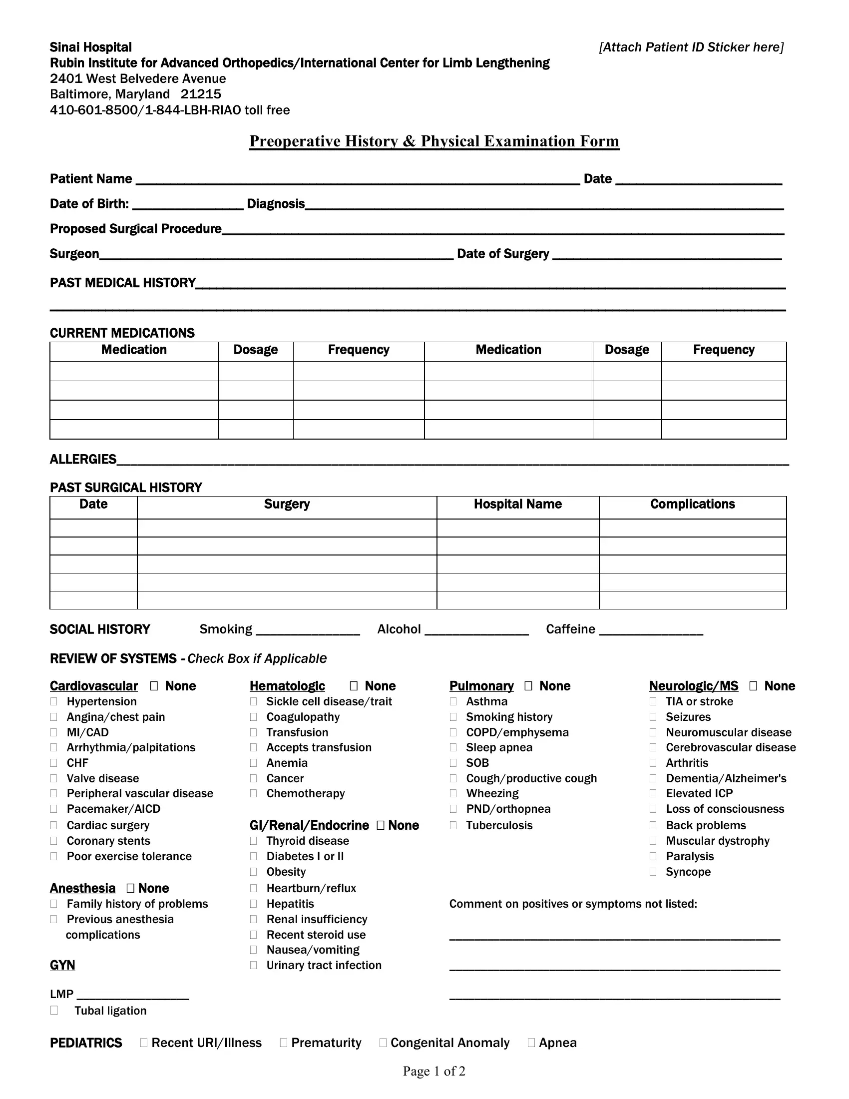 Physical Examination Sheet Pdf Form - Formspal inside Printable Basic Physical Exam Form