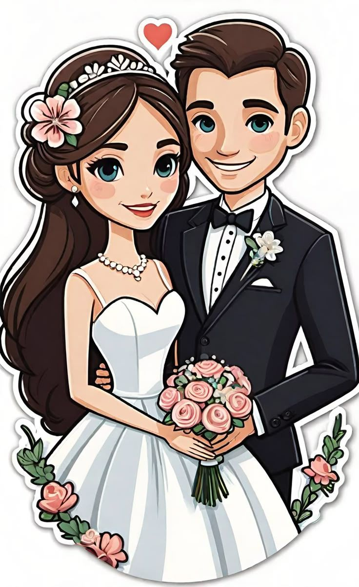 Pin De Ekaterina Potapova En Вырубка En 2025 | Pegatinas De Boda in Bride and Groom Cake Topper Printable