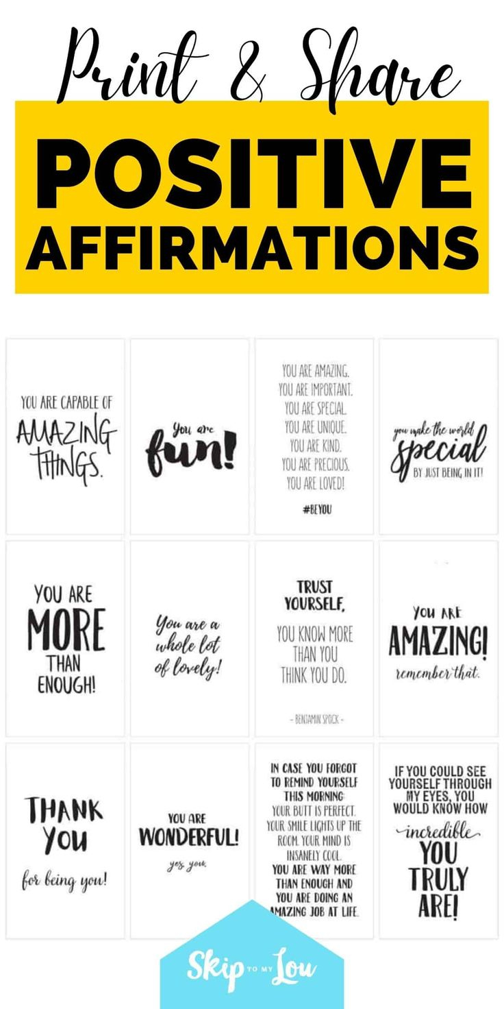 Positive Affirmations {Print And Share With Friends} | Skip To My Lou regarding Positive Affirmations For Work Printable