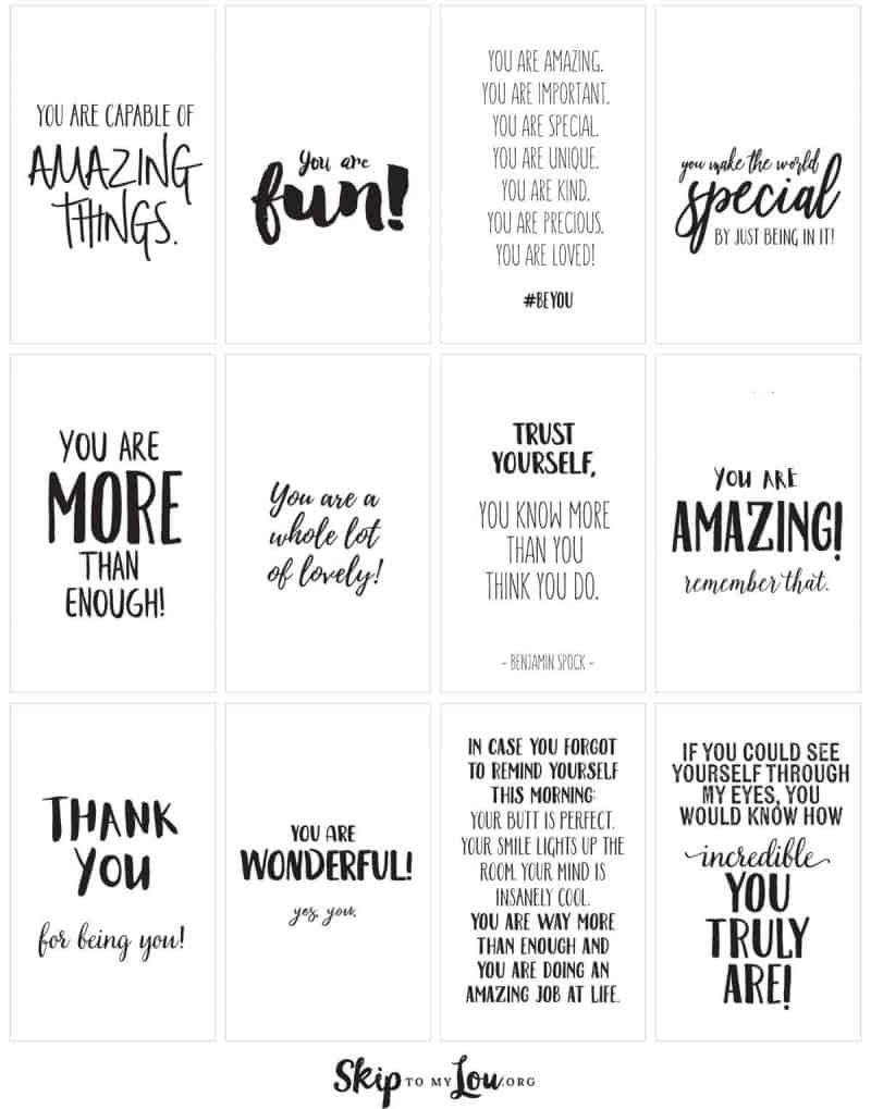 Positive Affirmations {Print And Share With Friends} | Skip To My Lou throughout Positive Affirmations For Work Printable