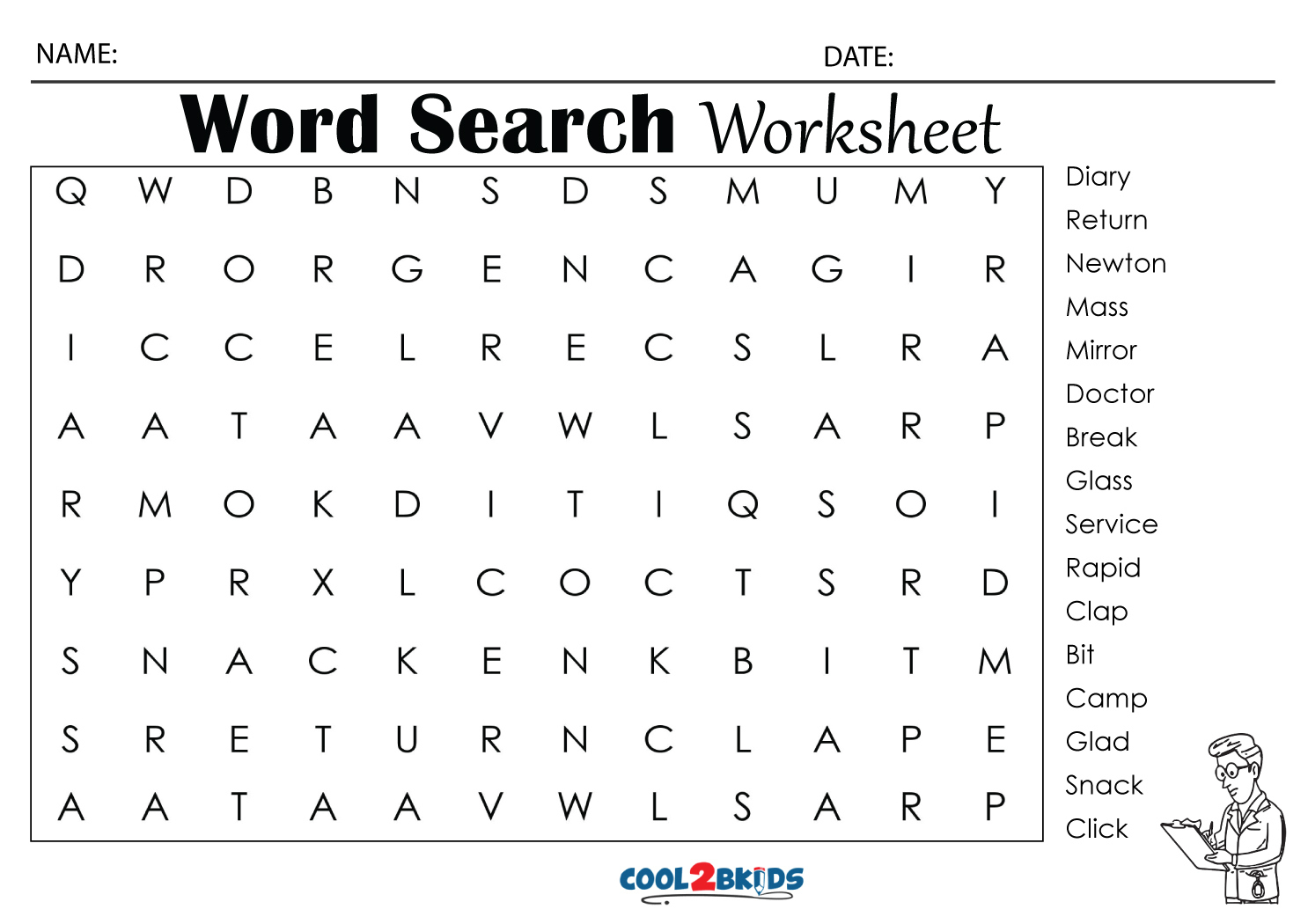 Printable 4Th Grade Word Search - Cool2Bkids in 4th Grade Word Search Printable Free
