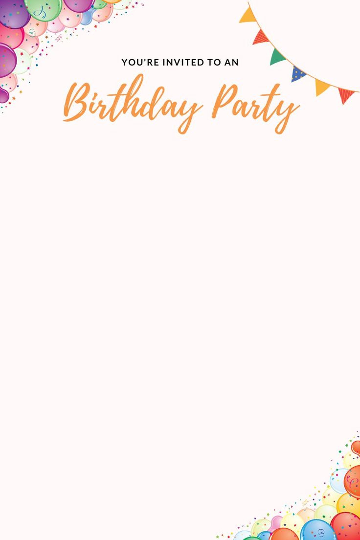 Printable Birthday Party Invitation Card Blank Template Free Pdf regarding Invitation Templates Free Printable Birthday