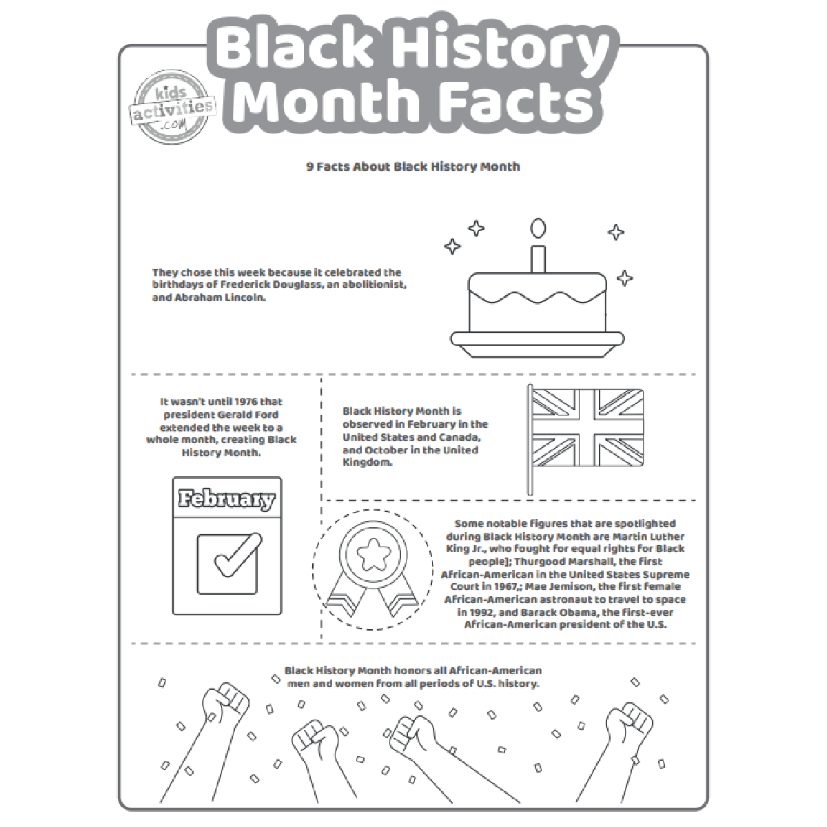 Printable Black History Month Facts For Kids | Kids Activities Blog regarding Black History Facts For Kids Printable