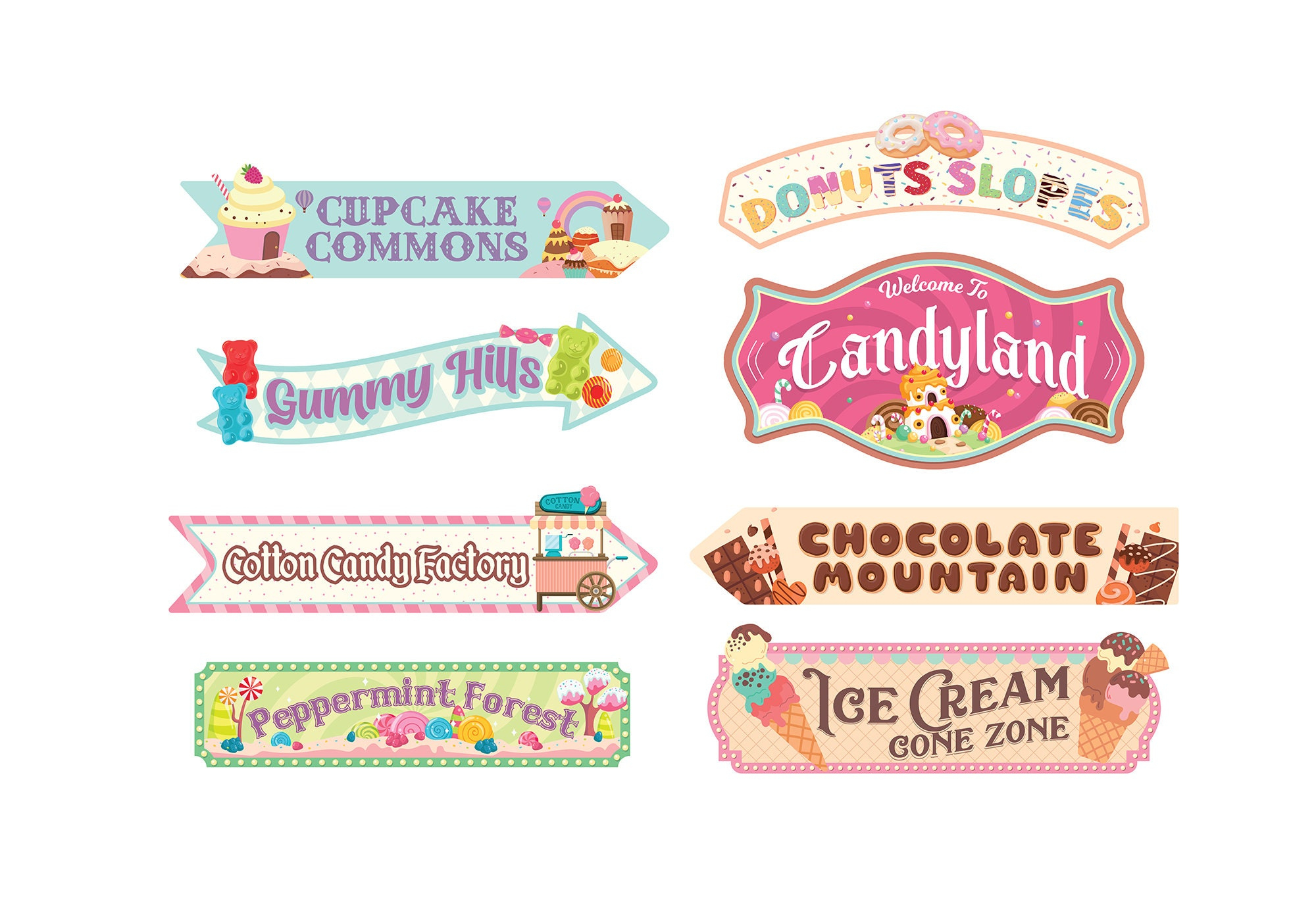 Printable Candyland Party Directional Sign, Ice Cream Birthday inside Free Printable Candyland Signs Printable