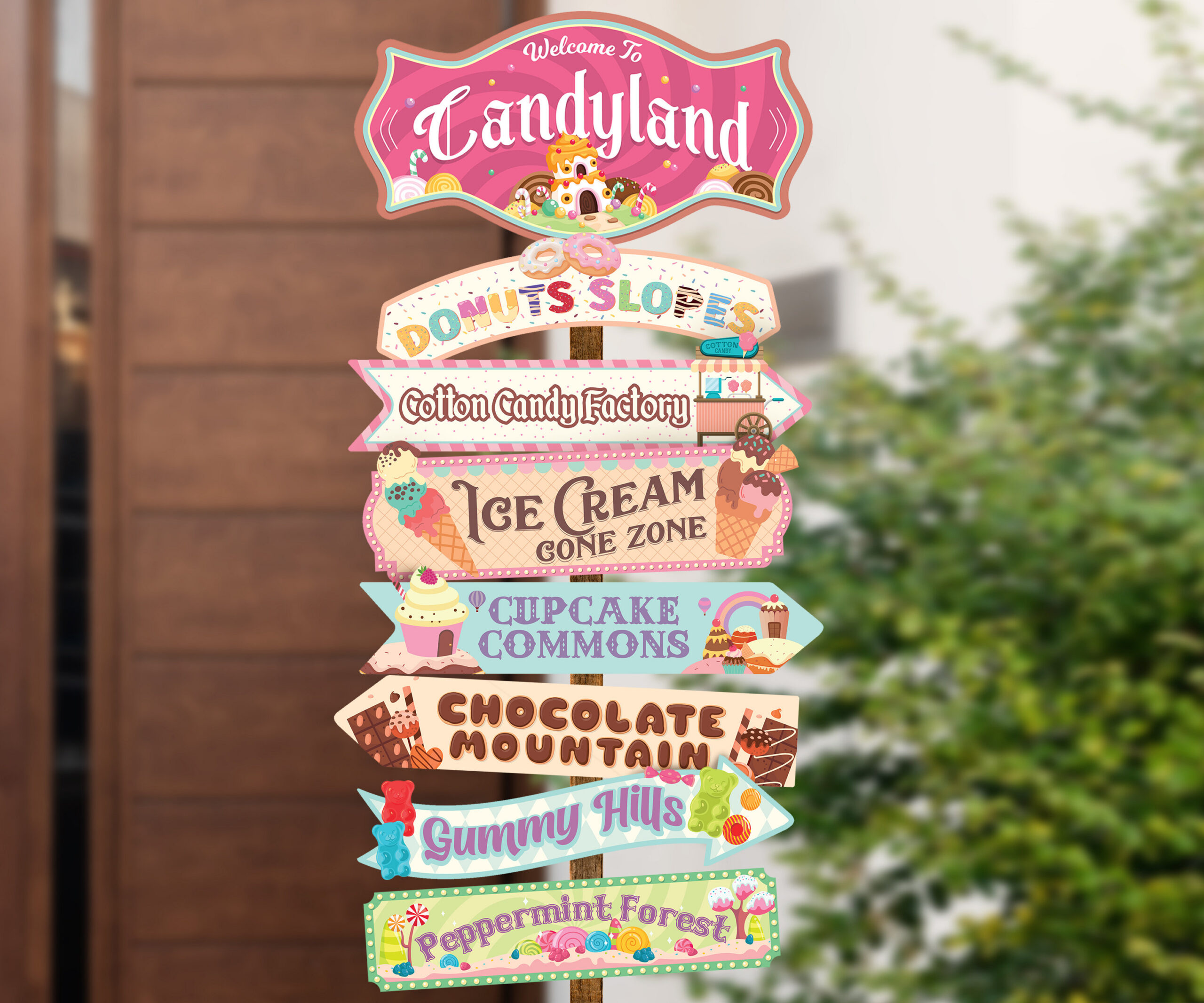 Printable Candyland Party Directional Sign, Ice Cream Birthday pertaining to Free Printable Candyland Signs Printable