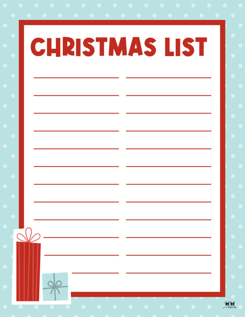 Printable Christmas Lists - 50 Free Printables | Printabulls in Free Printable Xmas Wish List