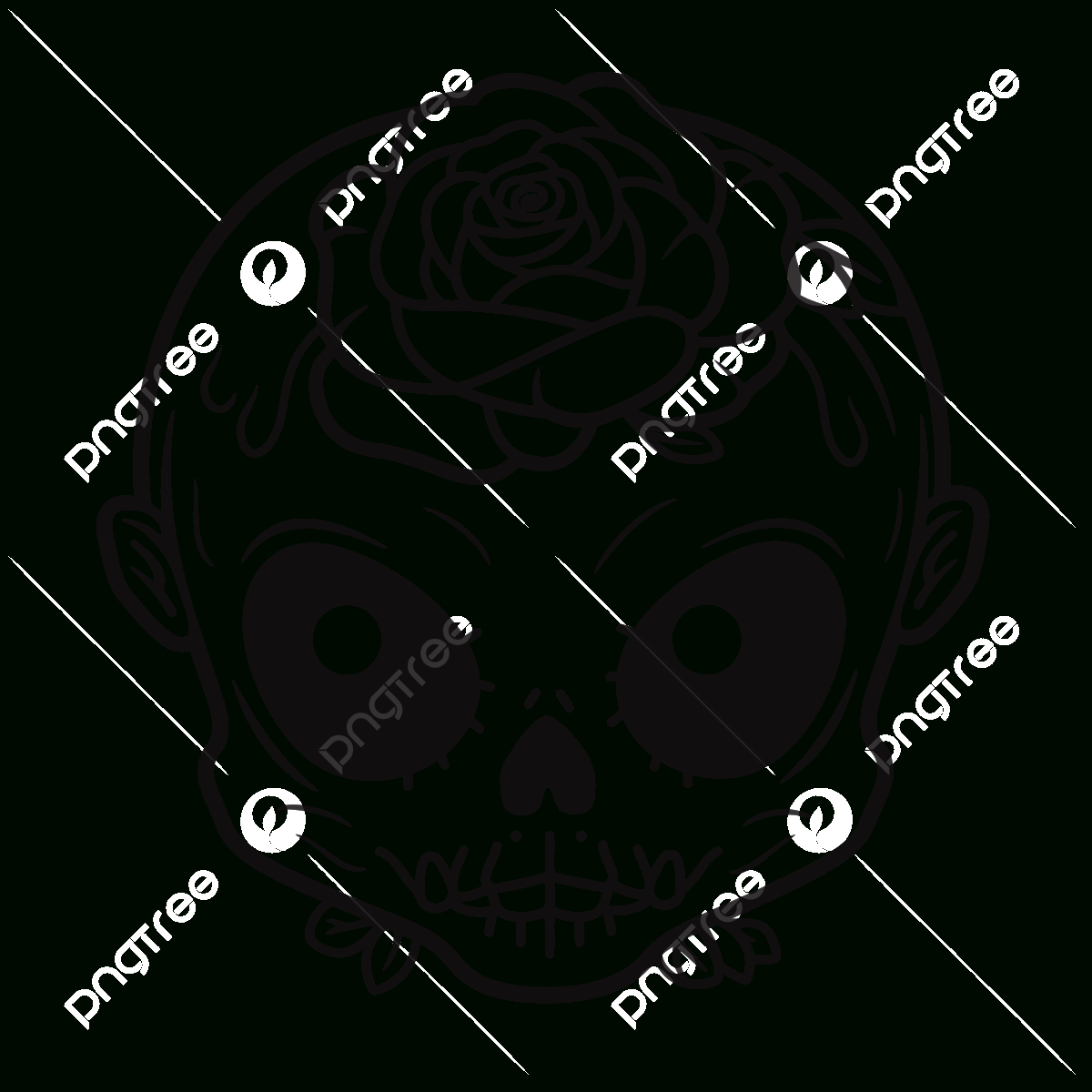 Printable Day Of The Dead Skull Black And White Coloring Sheet regarding Printable Day of the Dead Skull