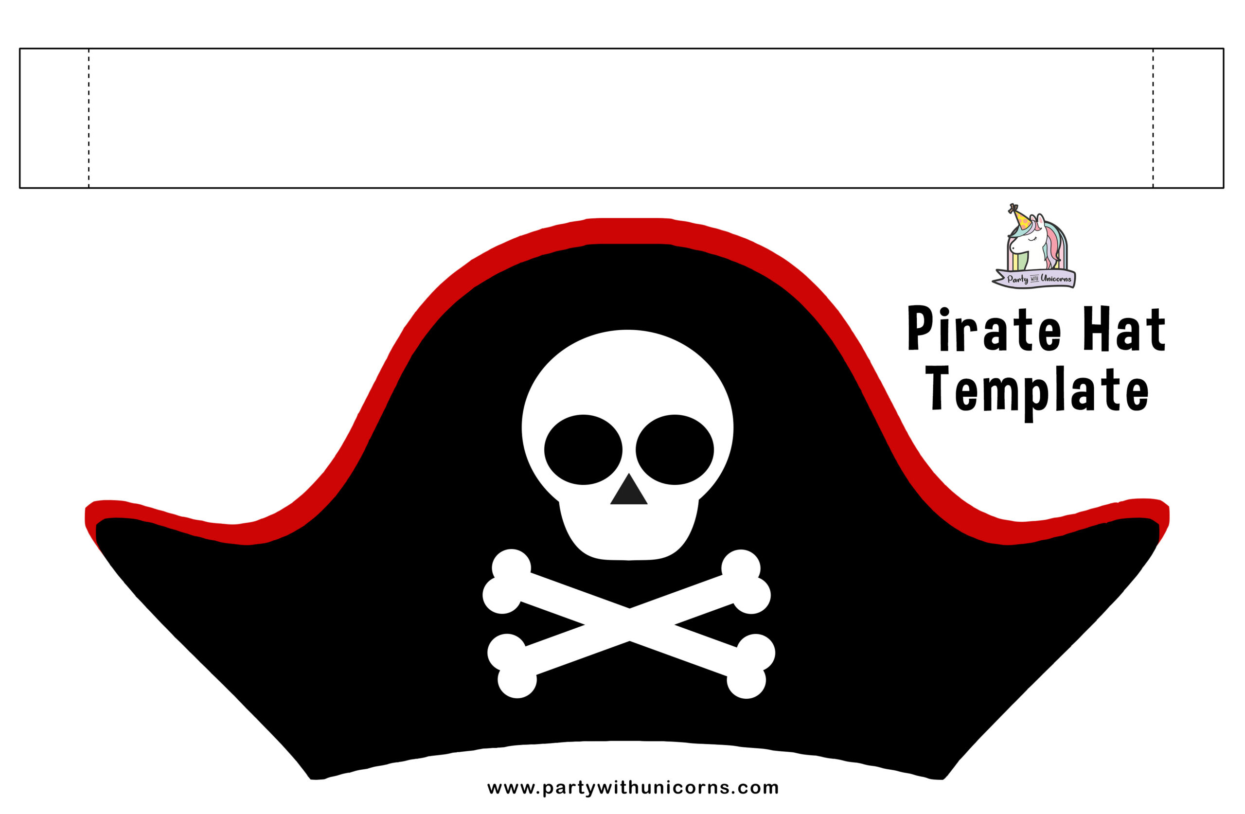 Printable Pirate Hat Template For Kids - Party With Unicorns in Pirate Hat Template Free Printable