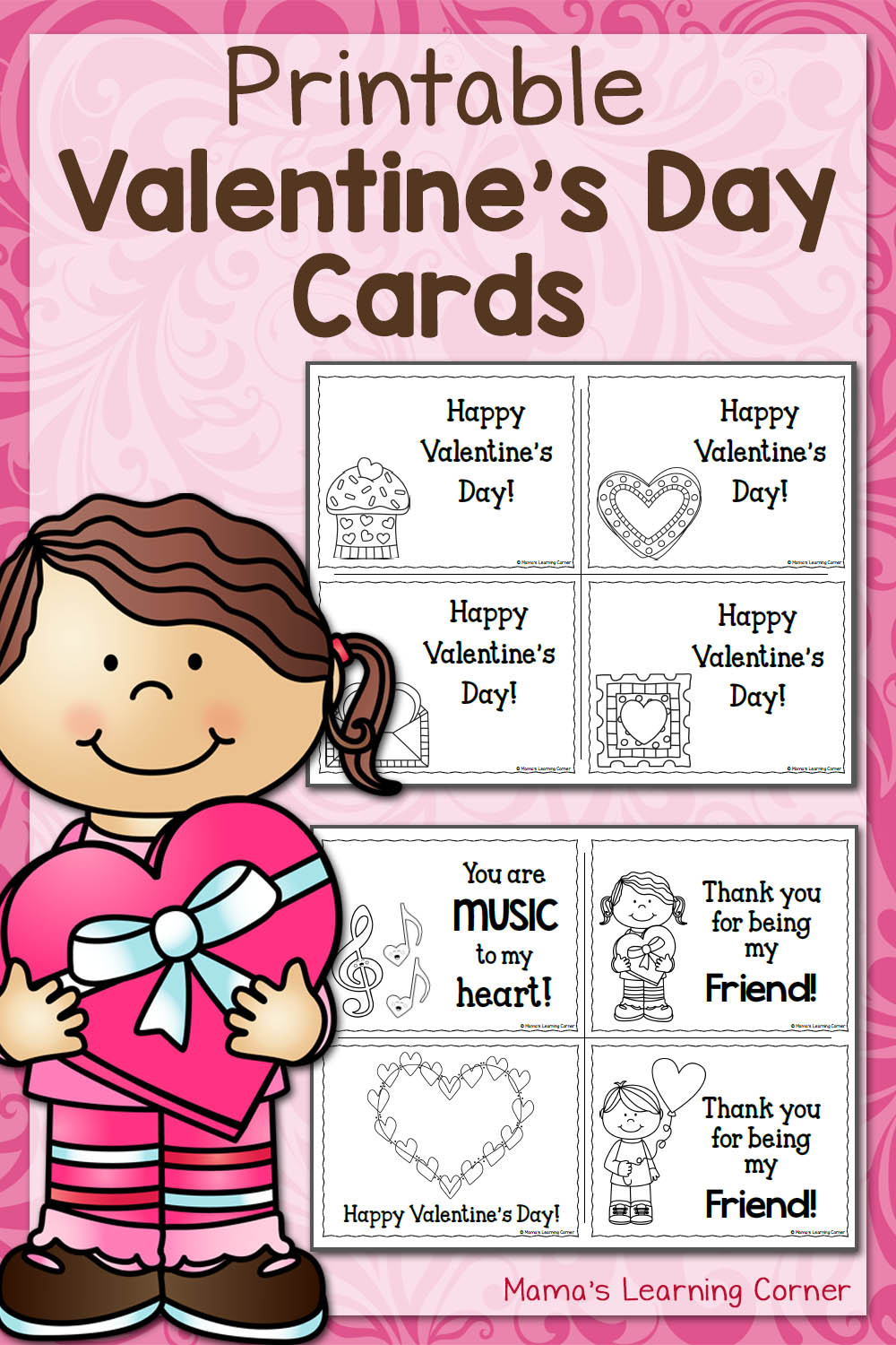 Printable Valentine'S Day Cards - Mamas Learning Corner inside Printable Valentines Cards For School