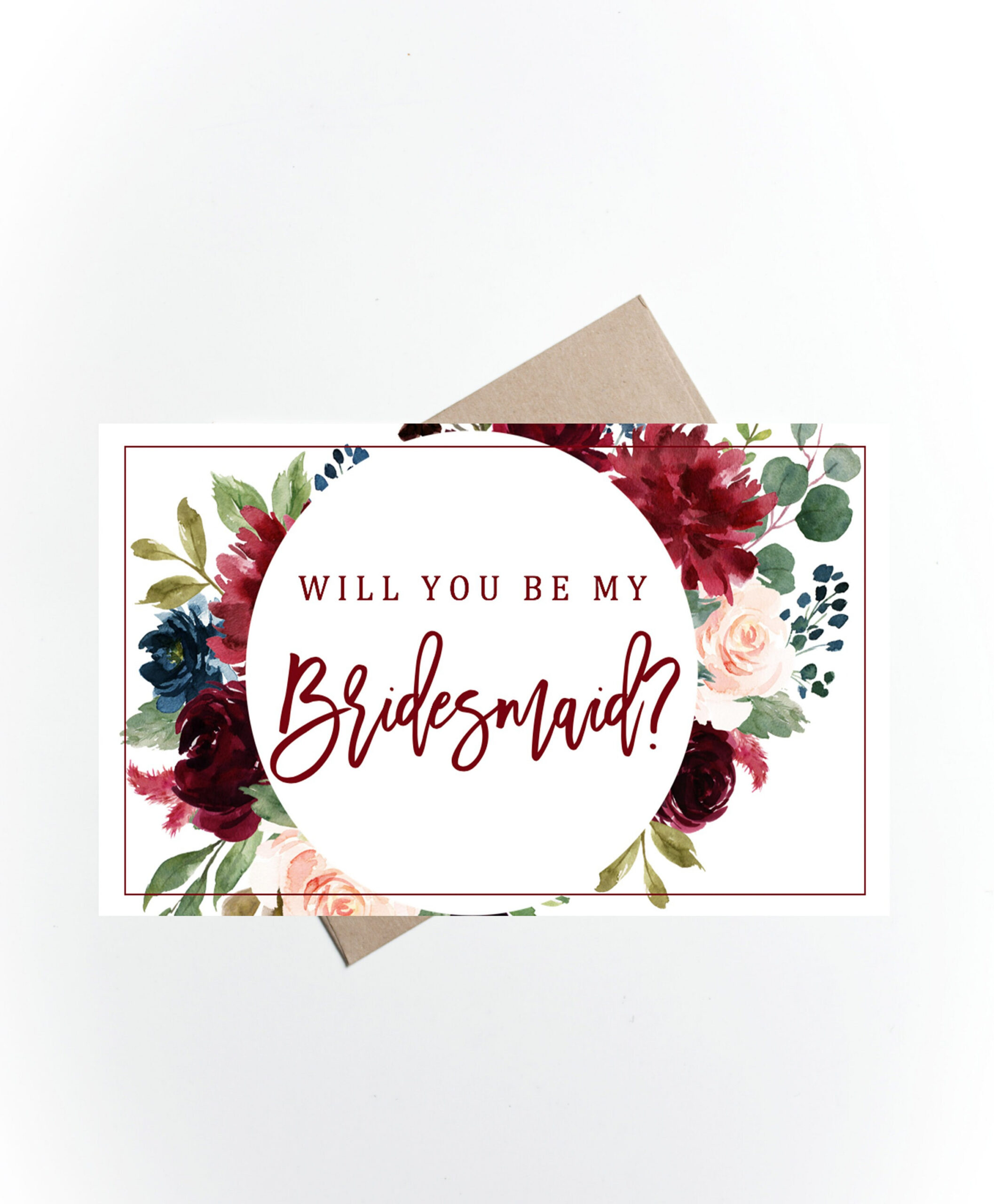 Printable Will You Be My Bridesmaid Card, Instant Download in Printable Will You My Bridesmaid Cards