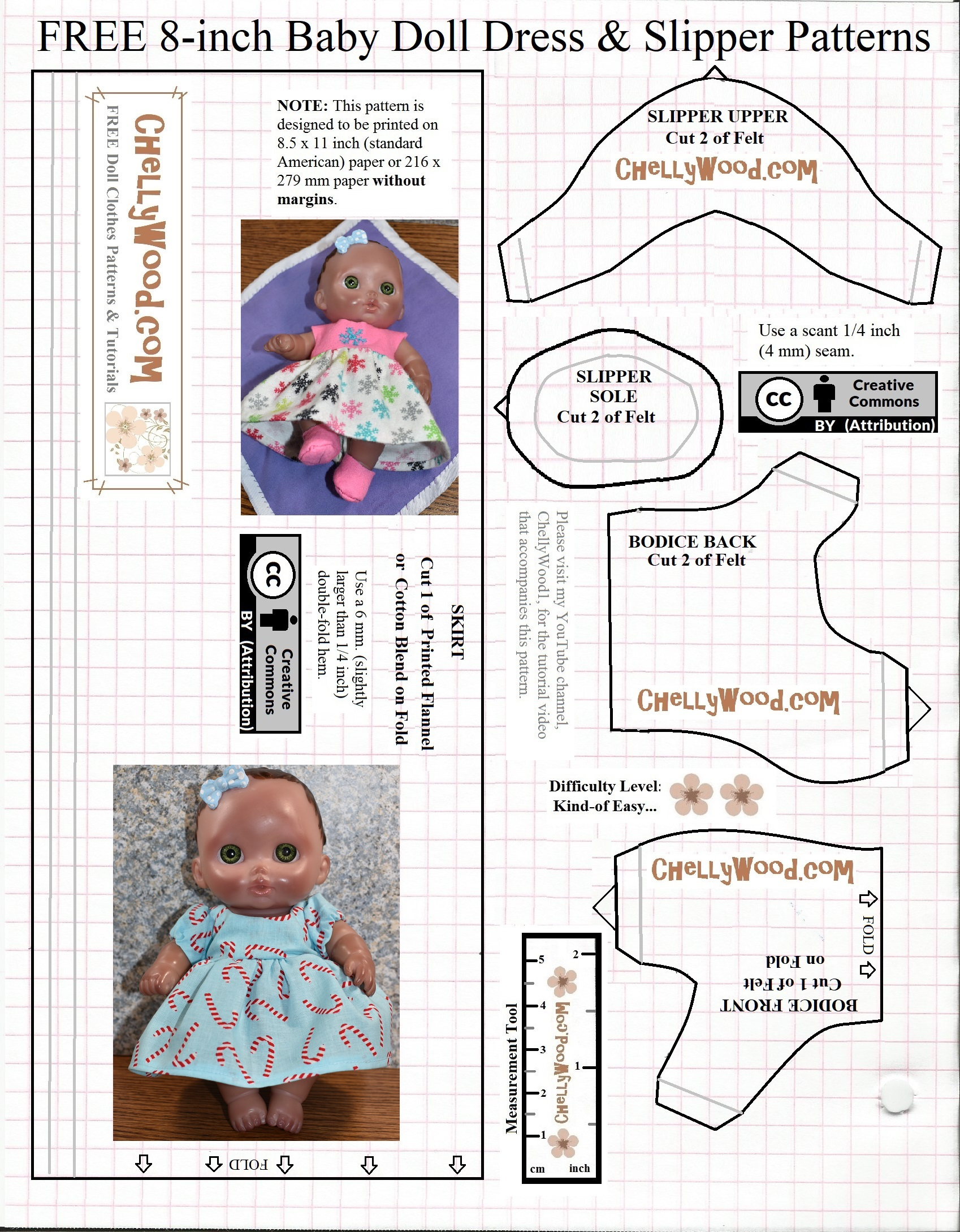Sew A Pretty #Christmas Dress For Your #Kids' Baby #Dolls W/Free with regard to Free Printable Sewing Patterns For Doll Clothes