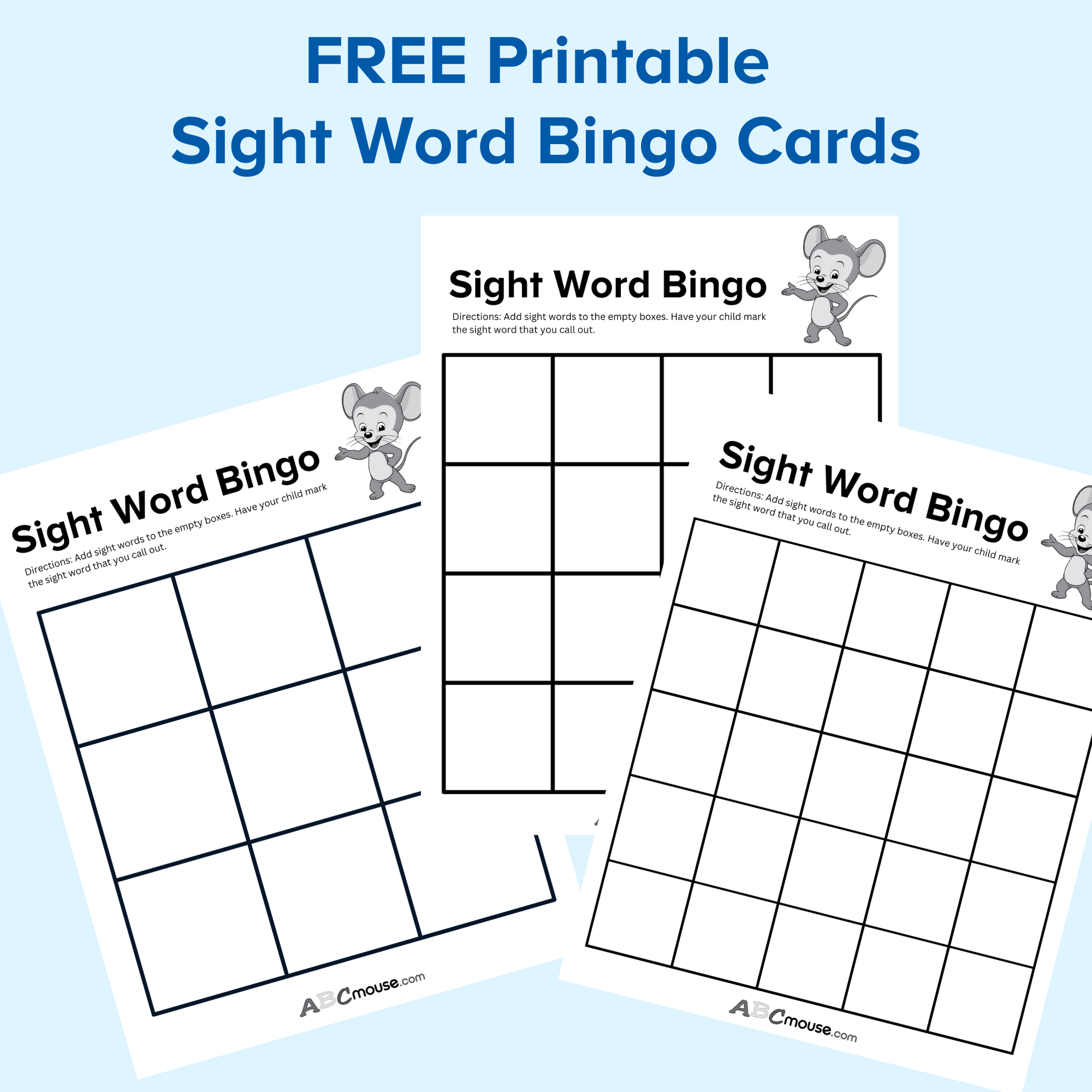 Sight Word Bingo Cards | Abcmouse with Sight Word Bingo Printable Free Download