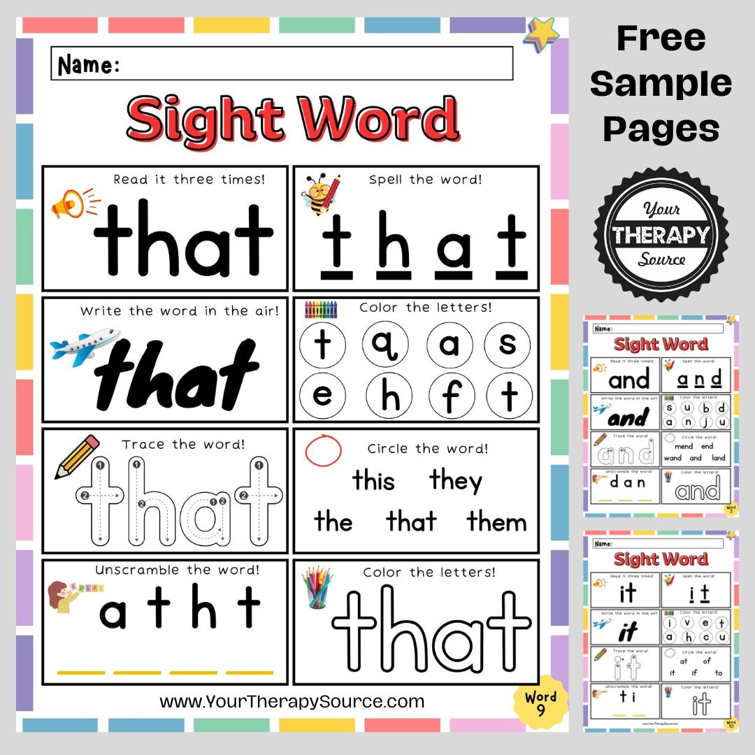Sight Words Kindergarten Worksheet - Free Printables - Your in Printable Sight Words For Kindergarten