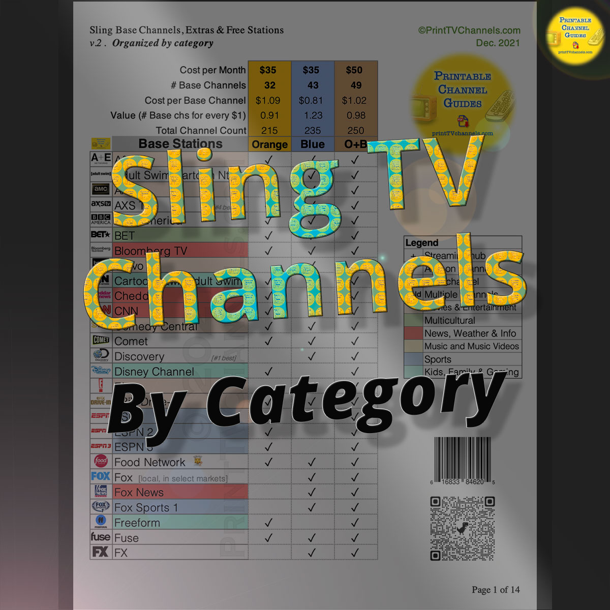 Sling Channels Guide - Comparing Sling Orange, Blue And Orange + Blue within Sling Orange and Blue Channel List Printable