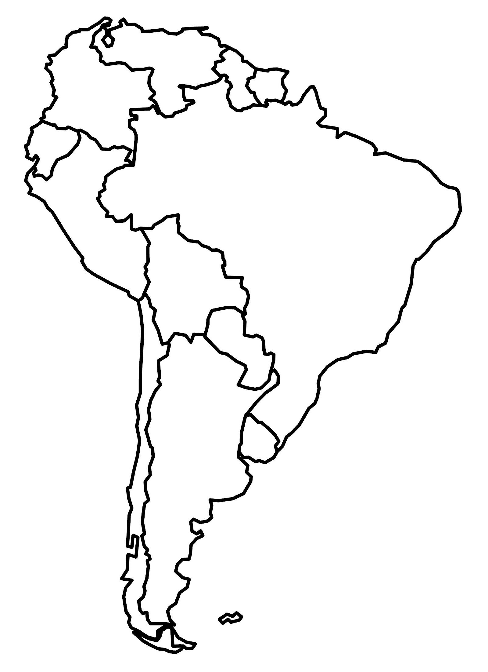 South America Blank Map And Country Outlines - Gis Geography pertaining to Printable Map Of South America