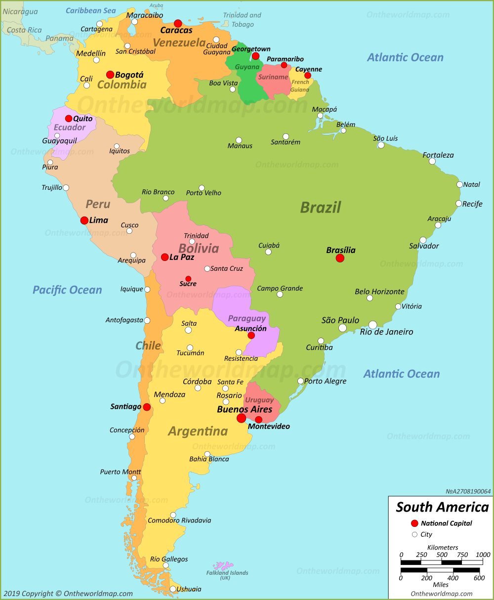 South America Maps | Maps Of South America within Printable Map of South America