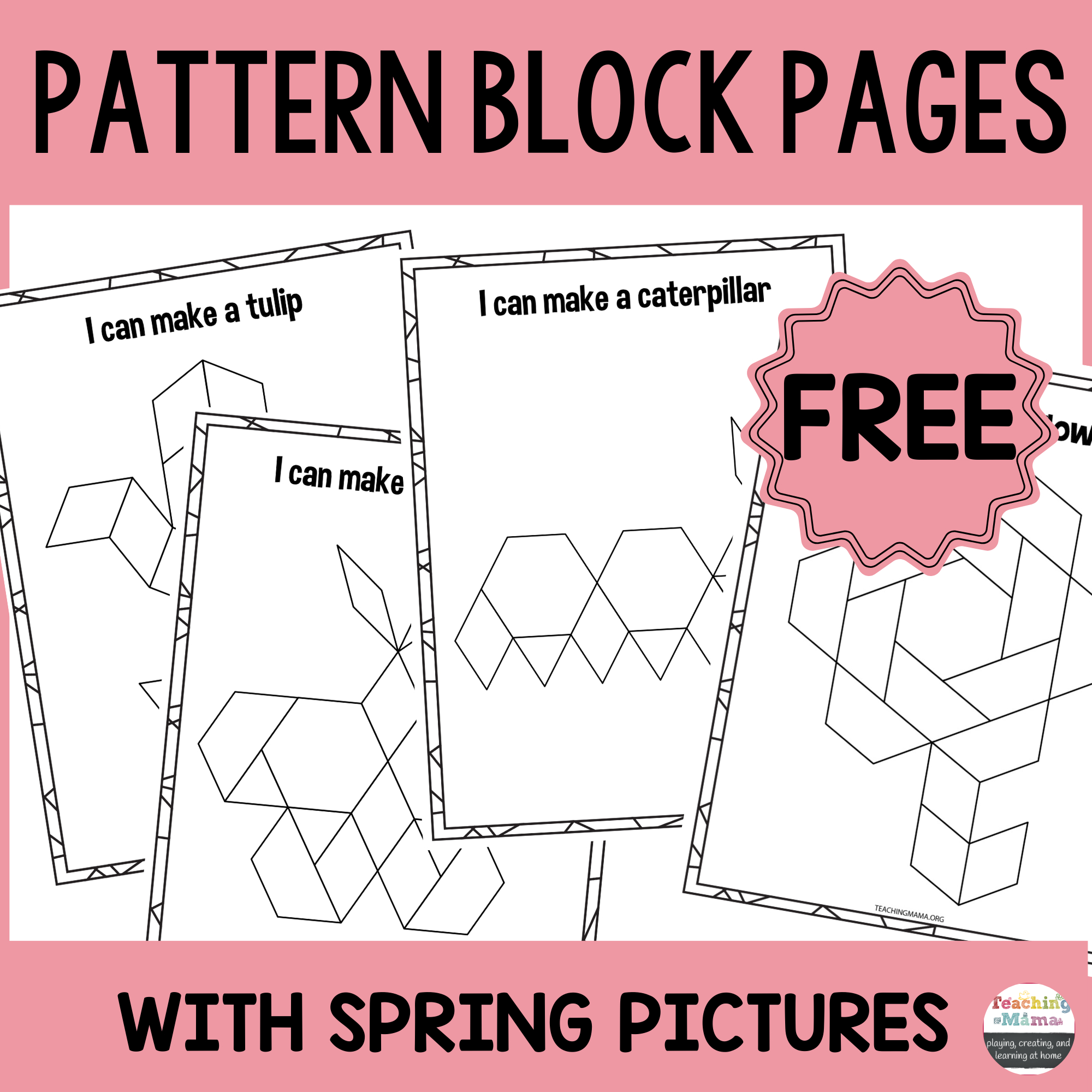 Spring Pattern Block Printables - Teaching Mama intended for Pattern Block Templates Free Printable