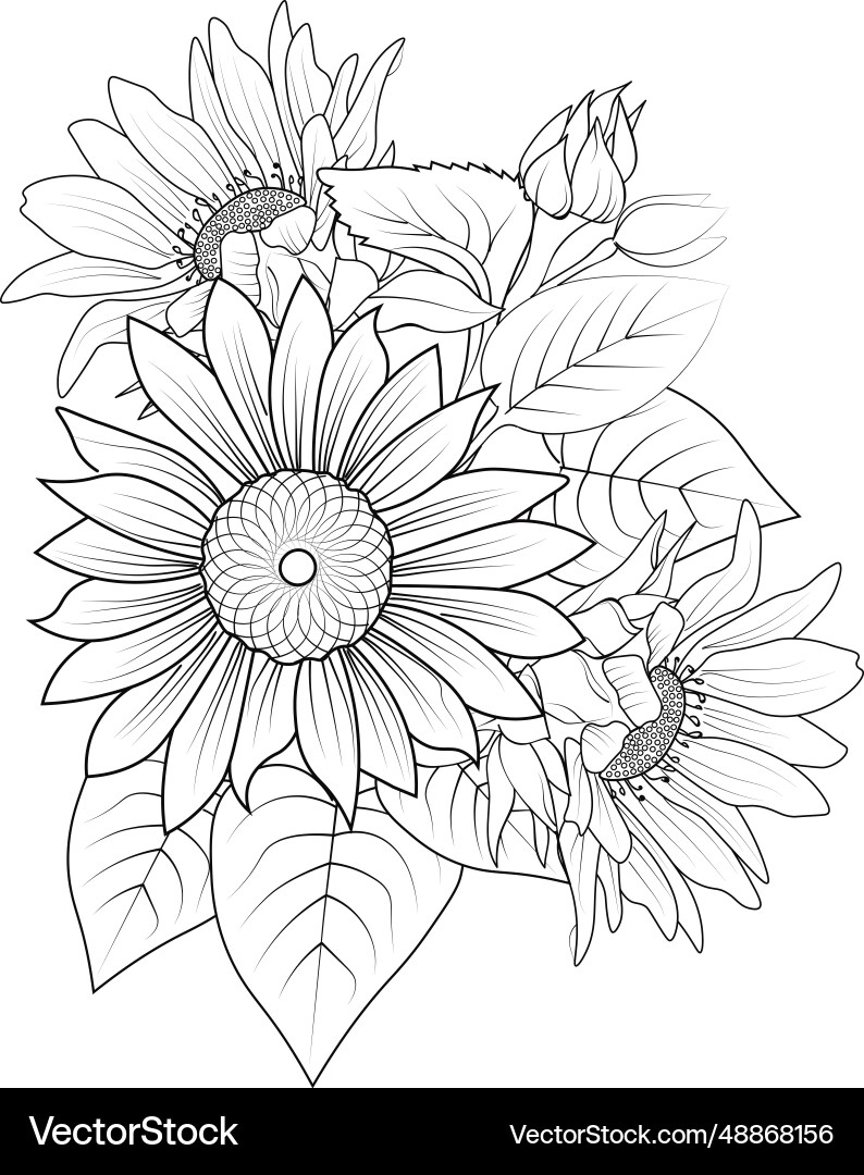 Stencil Sunflower Tattoo Outline Drawings – Lizenzfreie pertaining to Printable Outline Tattoo Stencil Designs