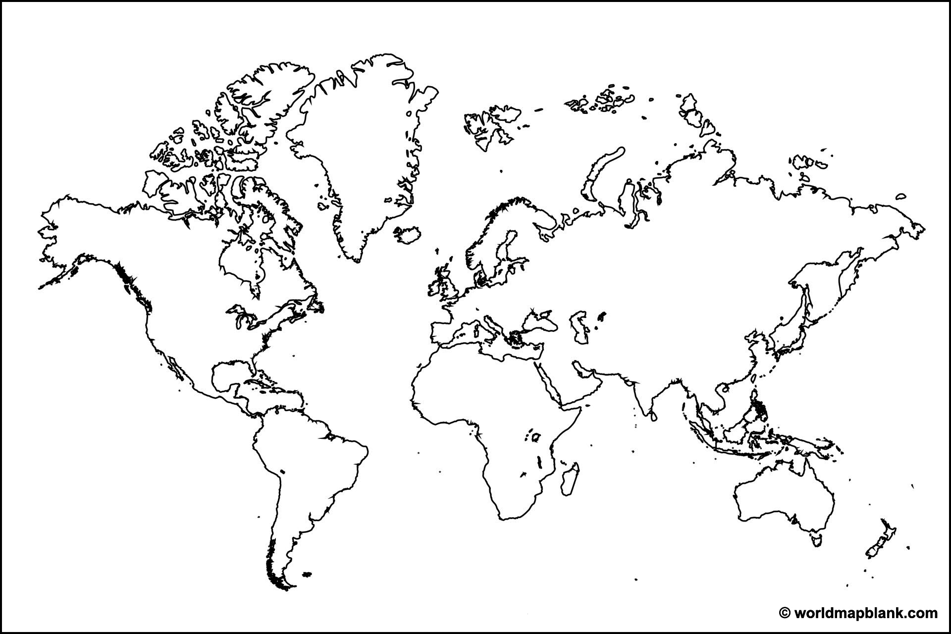 Stumme Weltkarte Zum Ausdrucken – Leere Weltkarte [Pdf] inside Free Blank World Map Printable