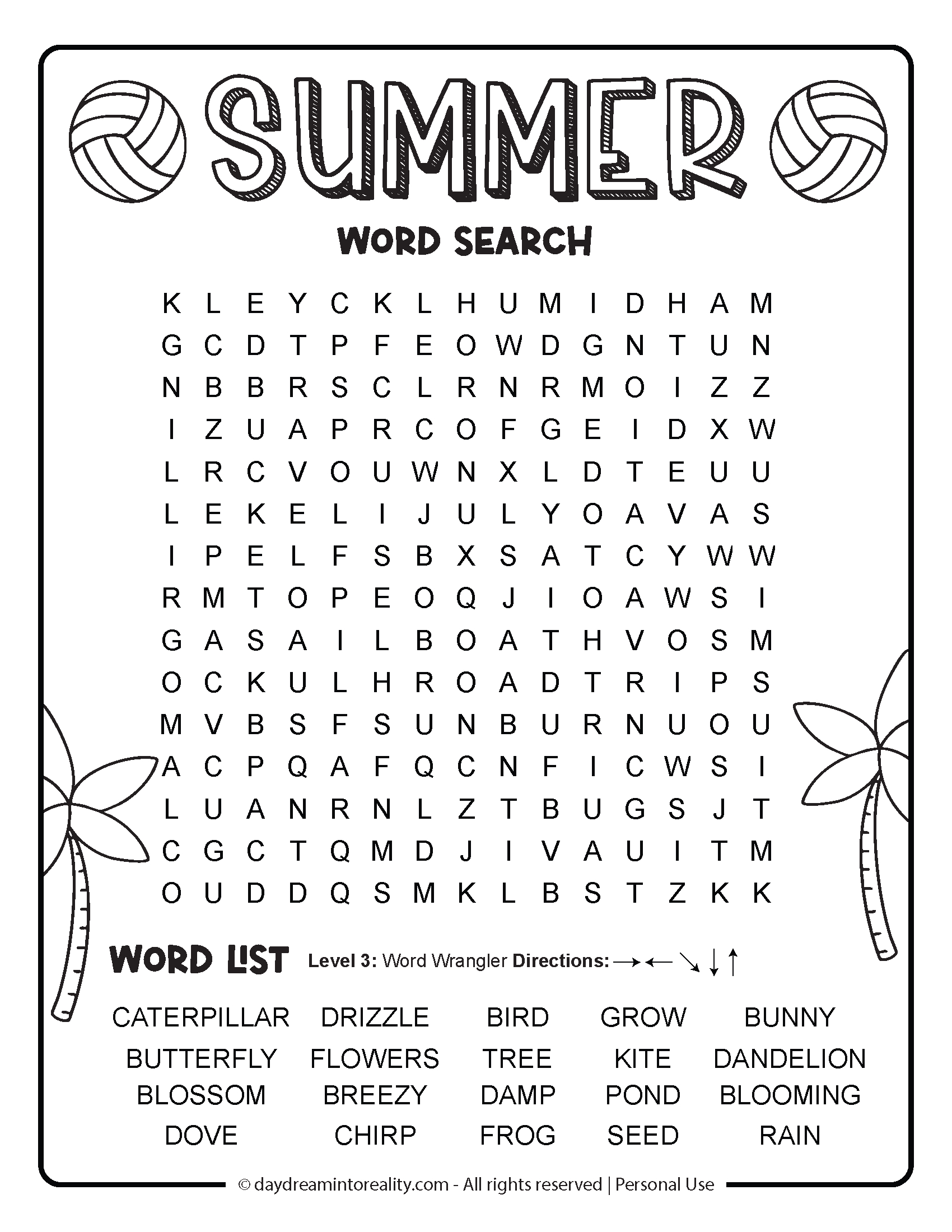 Summer Word Search Free Pdf Printables | 6 Levels Of Difficulty in Printable Word Search Puzzles