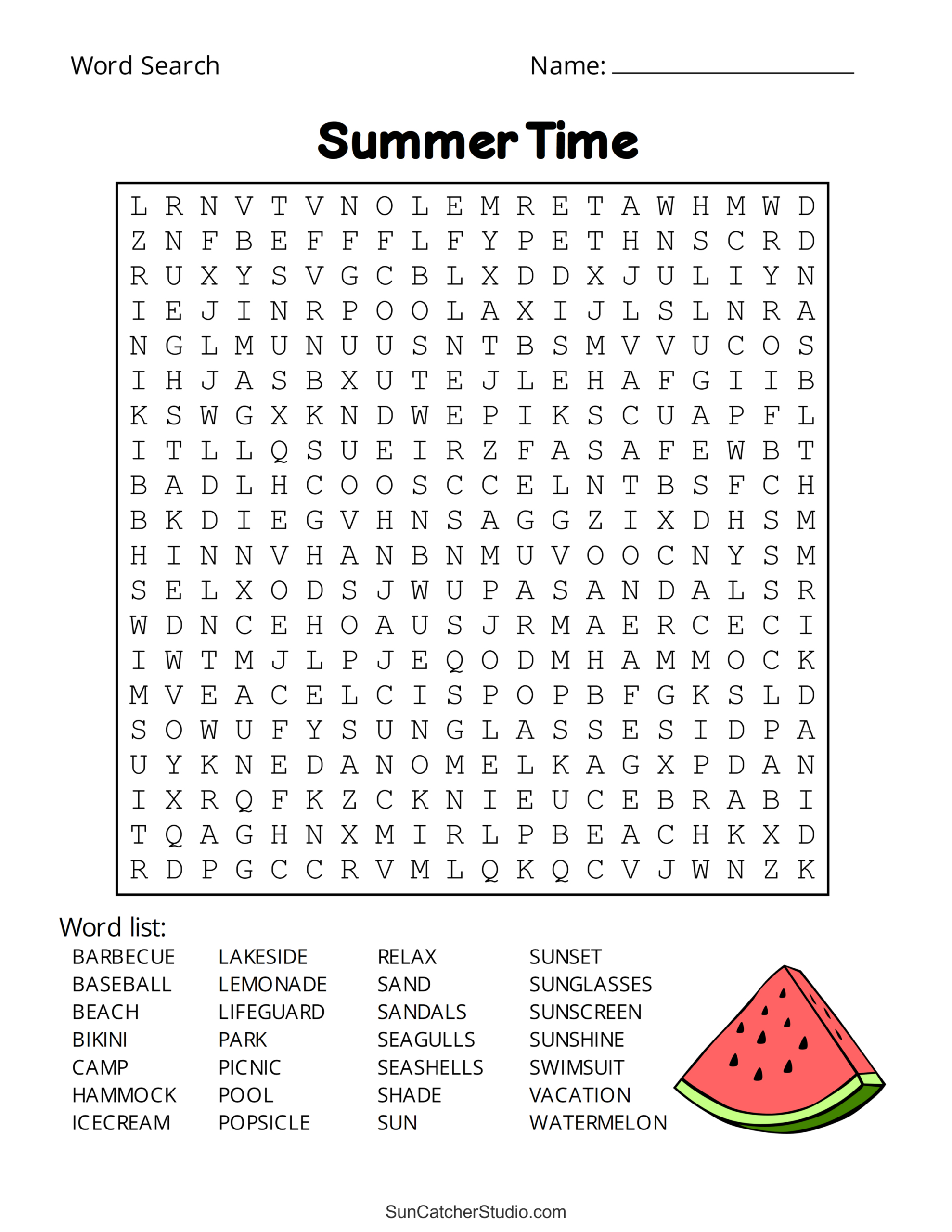 Summer Word Search (Free Printable Puzzles) – Free Printables inside Summer Large Print Word Search Printable