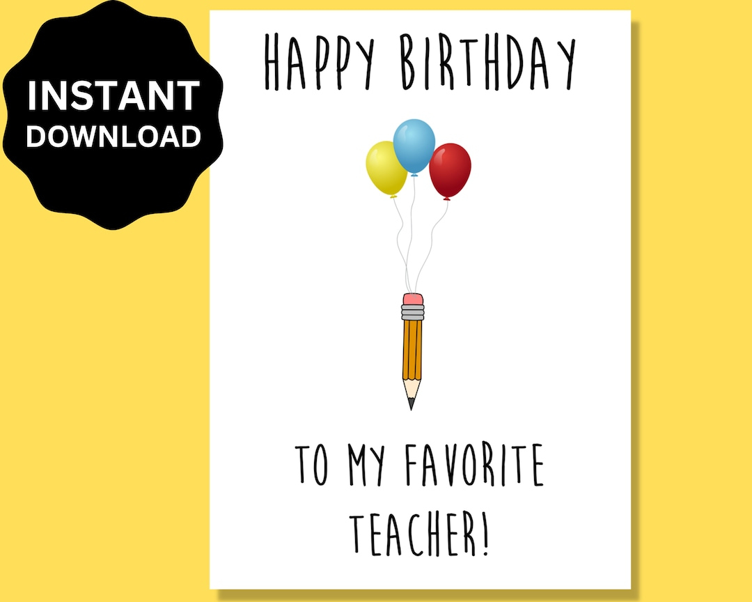 Teacher Birthday Card Printable | Happy Birthday Card For Teacher in Printable Birthday Cards For Teachers