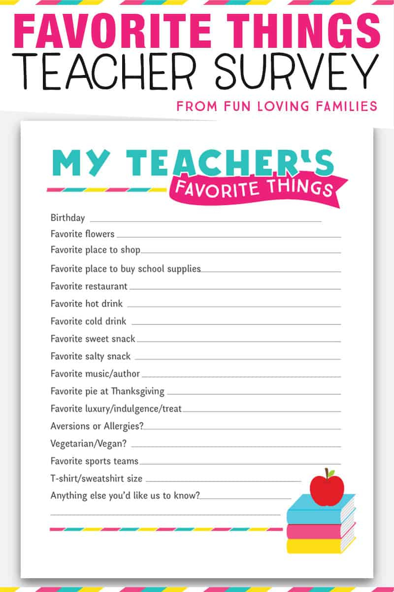 Teacher Favorite Things Form Free Printable - Printable Alphabet inside Teachers Favorite Things Form Printable