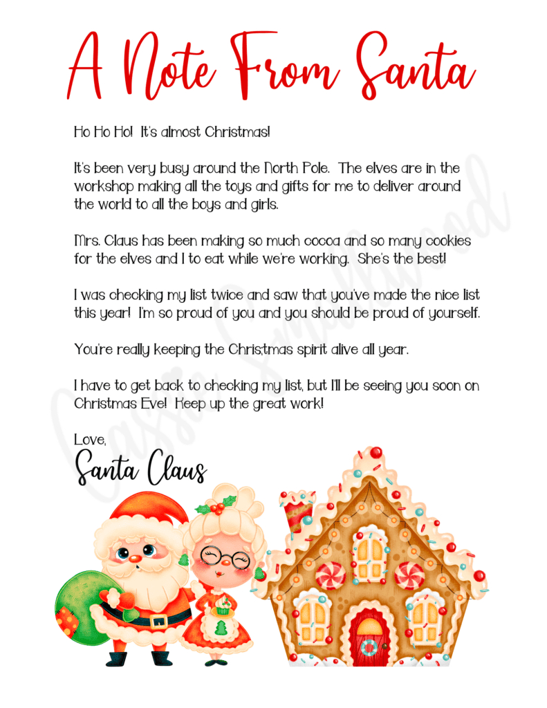 The Cutest Letters From Santa - Cassie Smallwood intended for Free Printable Letter From Santa Template Word