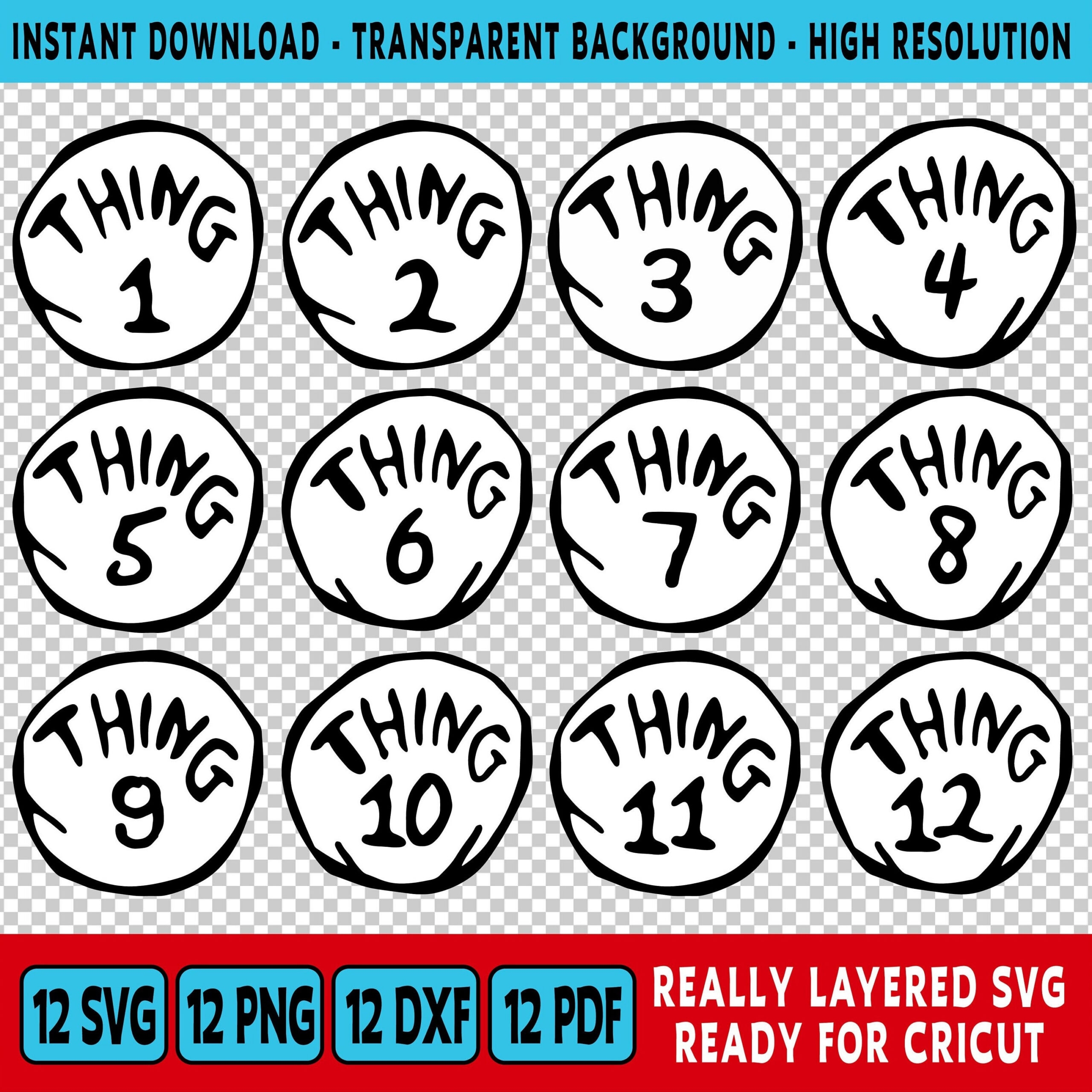 Thing 1 Thing 2 Printable - Etsy regarding Thing One And Thing 2 Printables