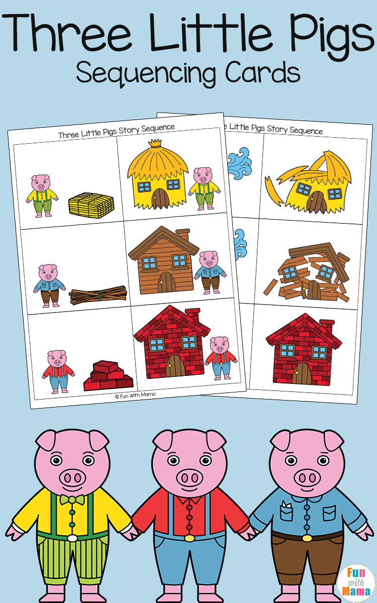 Three Little Pigs Sequencing Cards - Fun With Mama within Sequencing Pictures To Tell A Story Printable