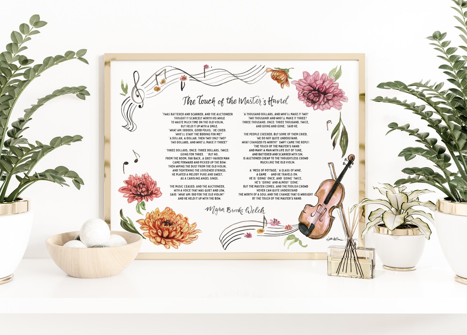 Touch Of The Master'S Hand Watercolor Print - Violin And inside The Touch of the Masters Hand Printable Poem