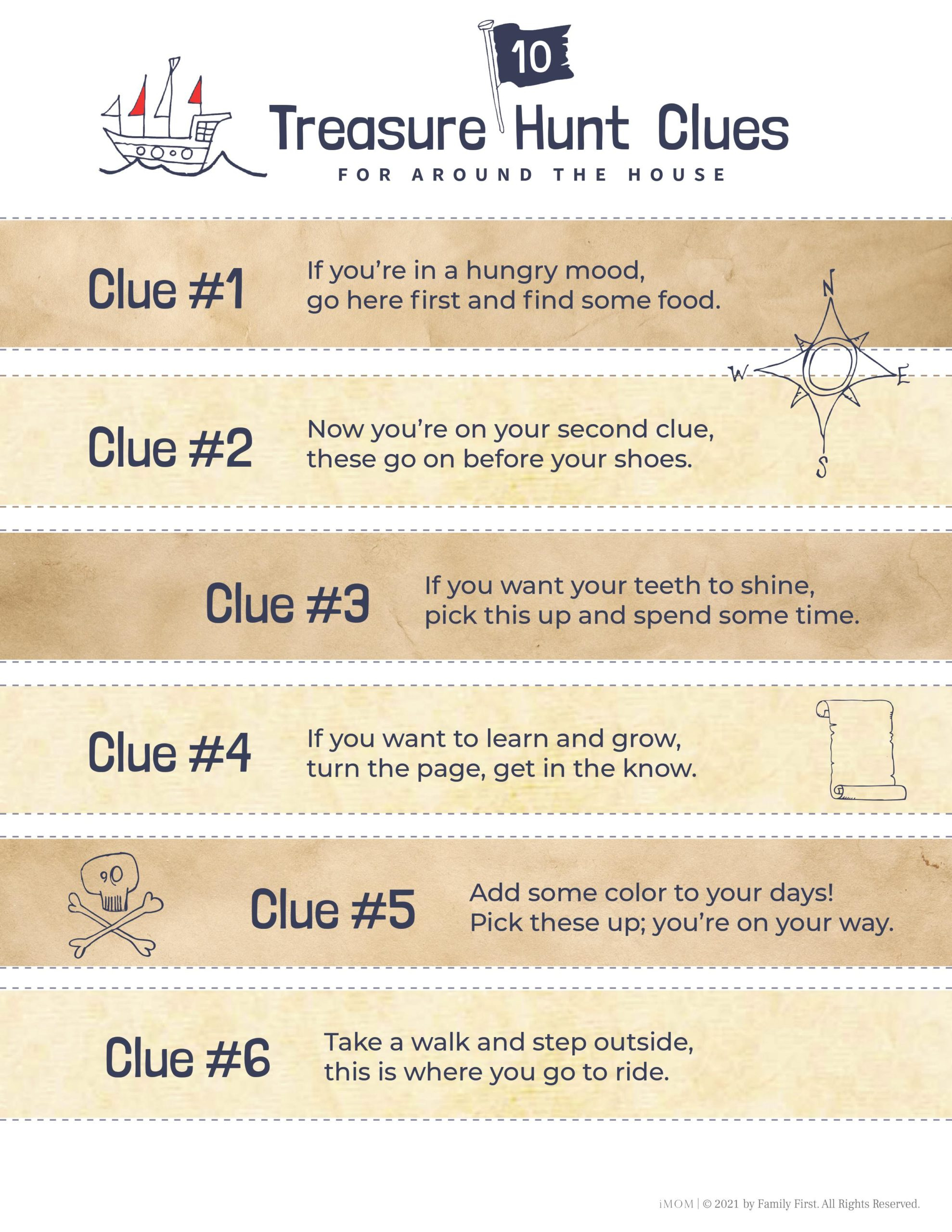 Treasure Hunt Clues - Imom with regard to Free Printable Scavenger Hunt Riddles