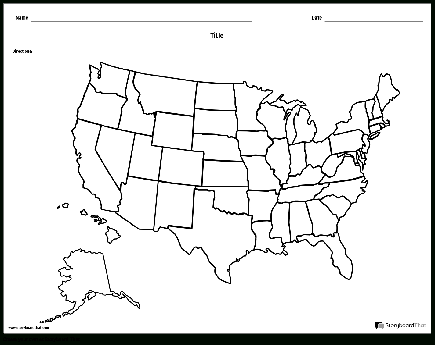 United States Map Storyboard Von Worksheet-Templates for Printable Blank Map Of The United States