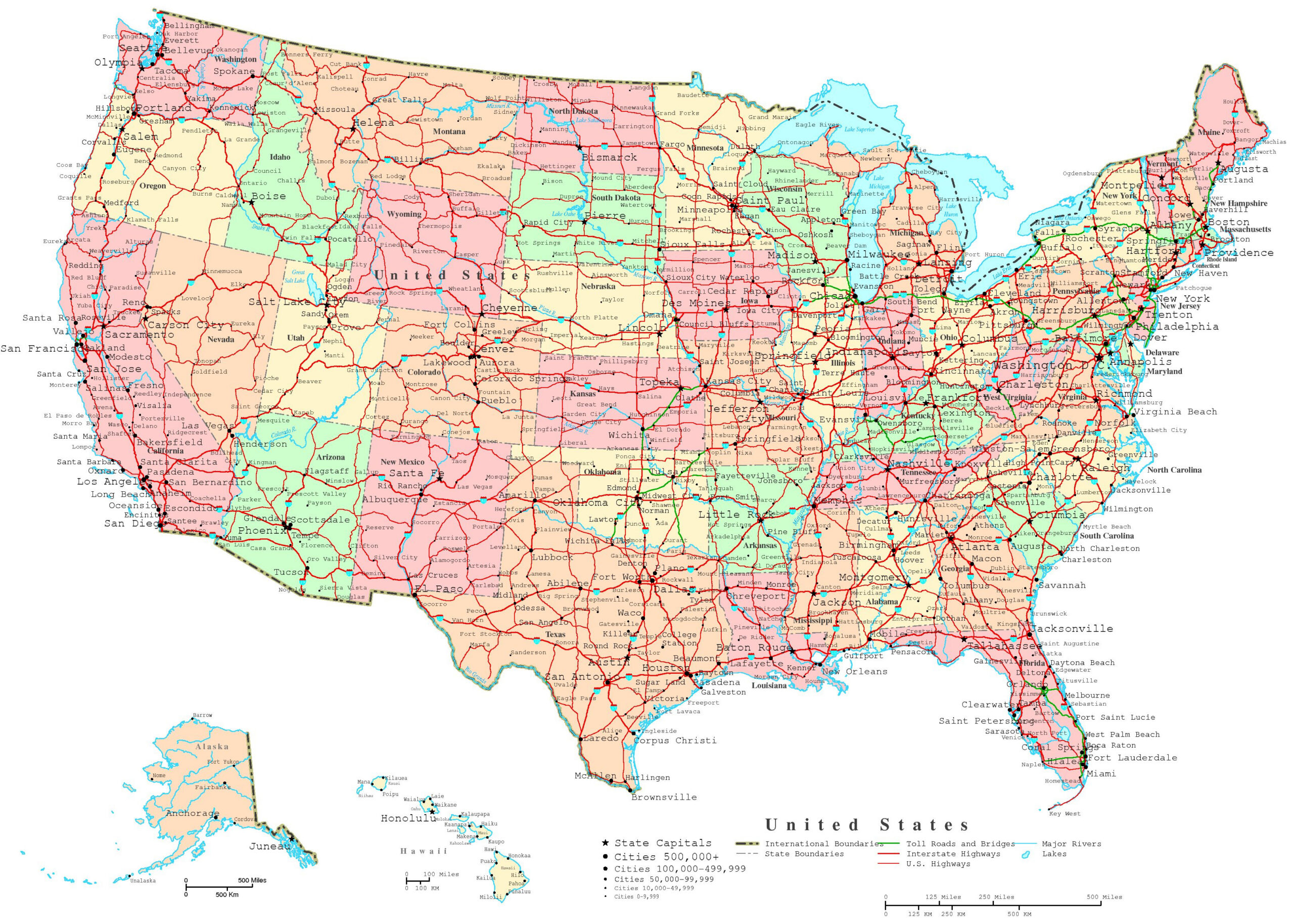 United States Printable Map throughout Map Of Usa Printable Free