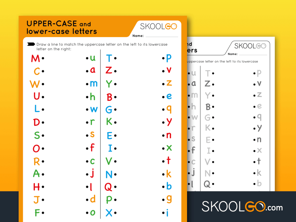 Upper-Case And Lower-Case Letters - Free Worksheet For Kids inside Free Uppercase and Lowercase Letter Printables