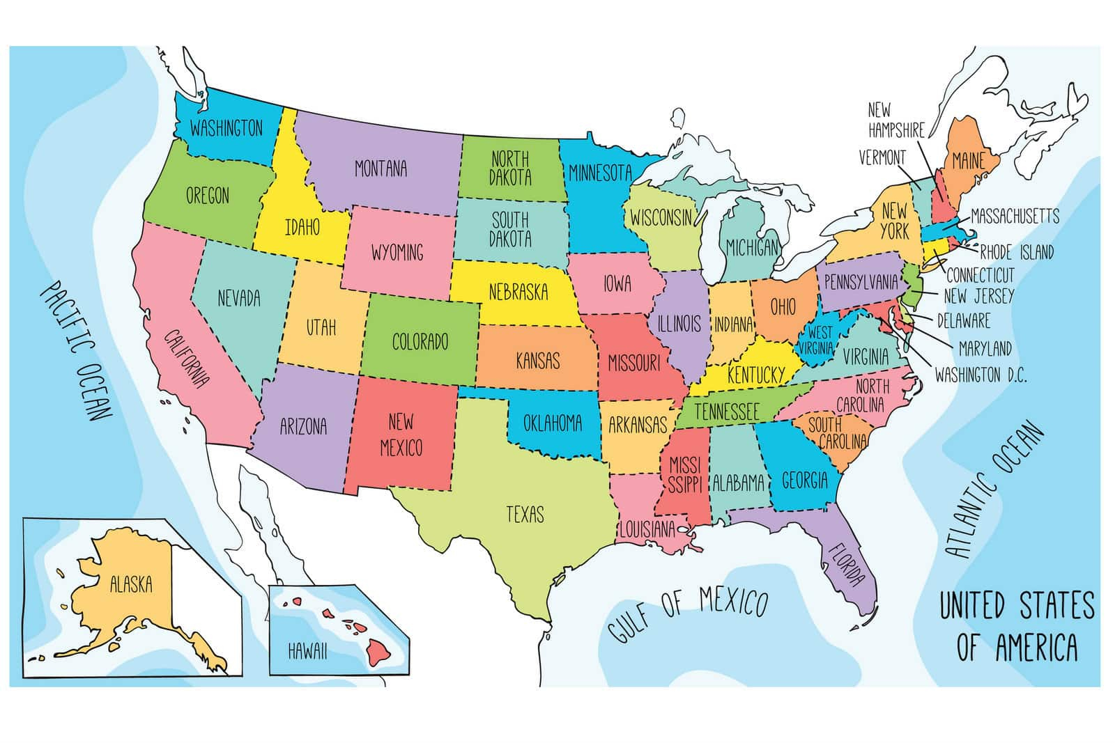 Us Maps To Print And Color - Includes State Names, At in Printable Map Of The United States