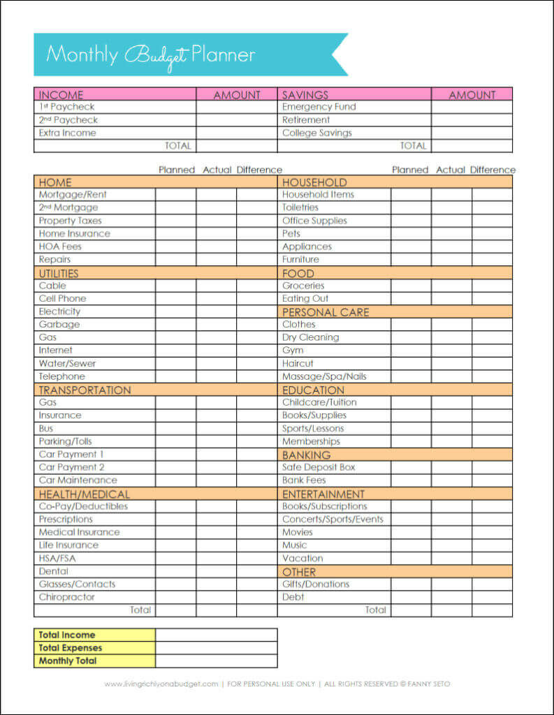 Use A Printable Budget Worksheet To Organize Your Finances within Free Printable Retirement Budget Worksheet