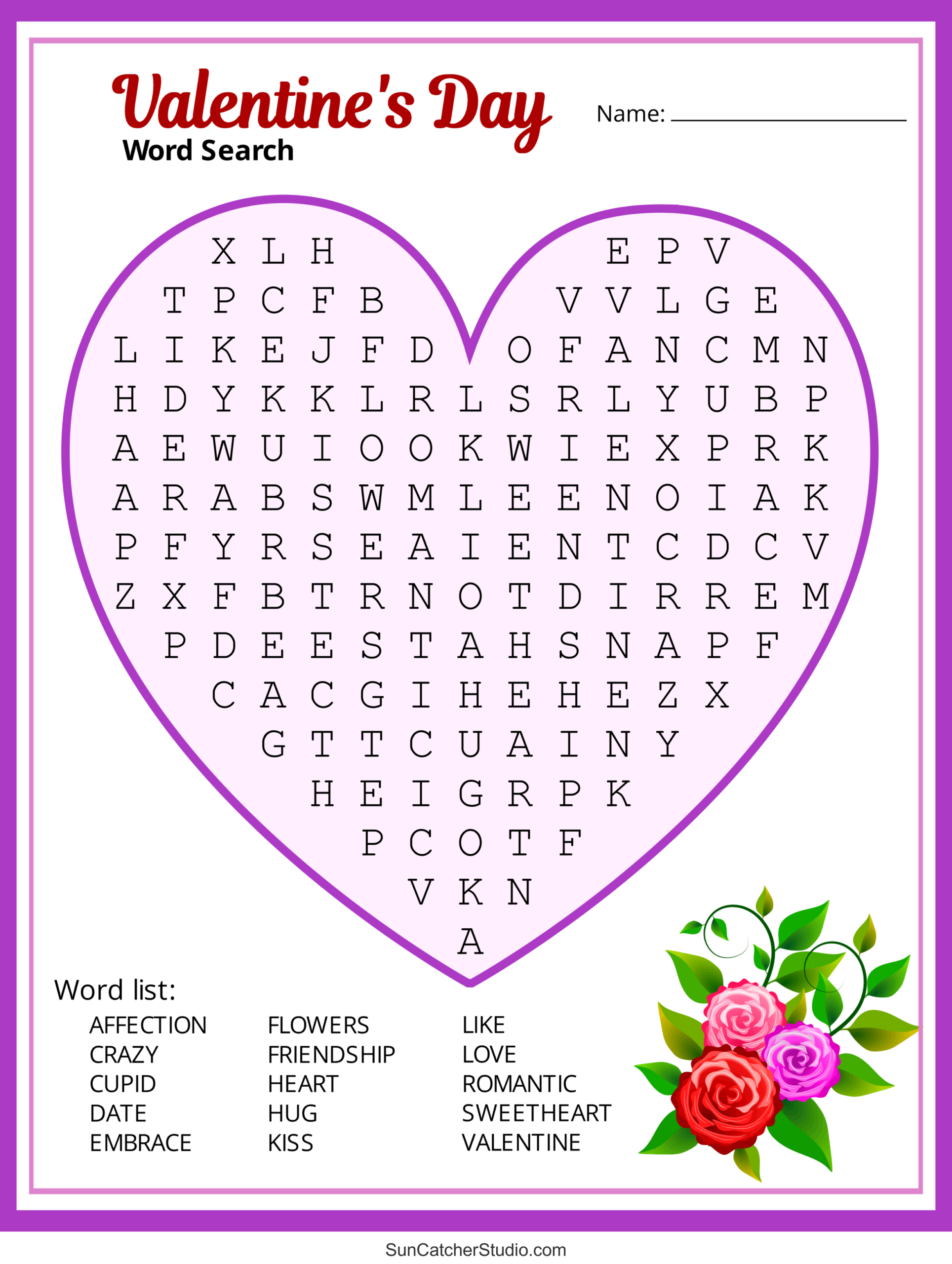 Valentine'S Day Word Search (Free Printable Pdf Puzzles) – Free inside Valentine'S Day Word Search Free Printable