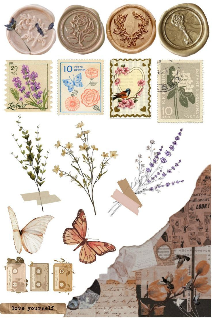 Vintage Aesthetic Sticker Made By. D. L | Aesthetic Stickers with Pinterest Vintage Aesthetic Romantic Printable Stickers