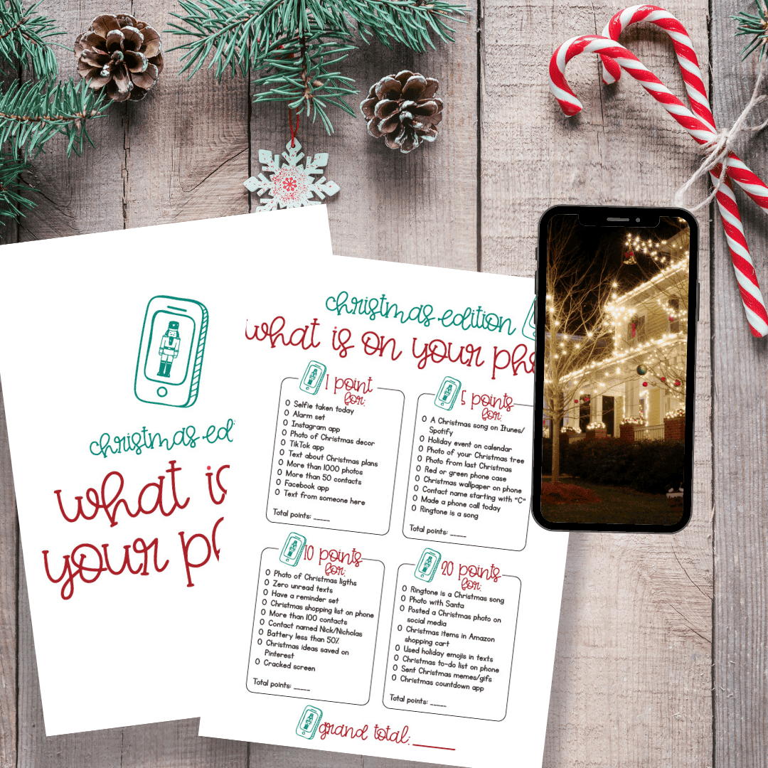 What'S On Your Phone Christmas Game: Free Printable - The Benson pertaining to What's on Your Phone Christmas Game Free Printable