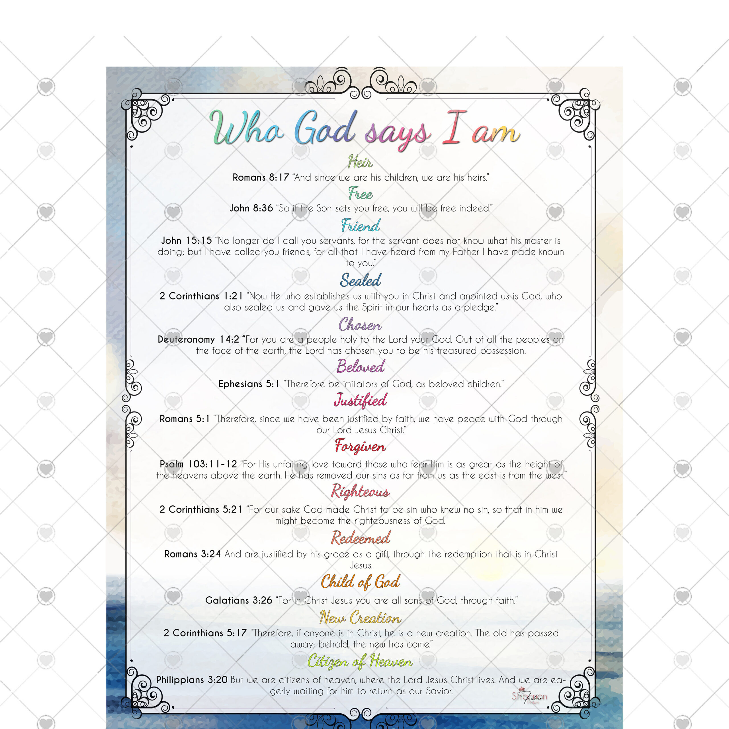 Who God Says I Am, Who I Am In Christ, Faith Scripture, Christian in Who God Says I Am Printable